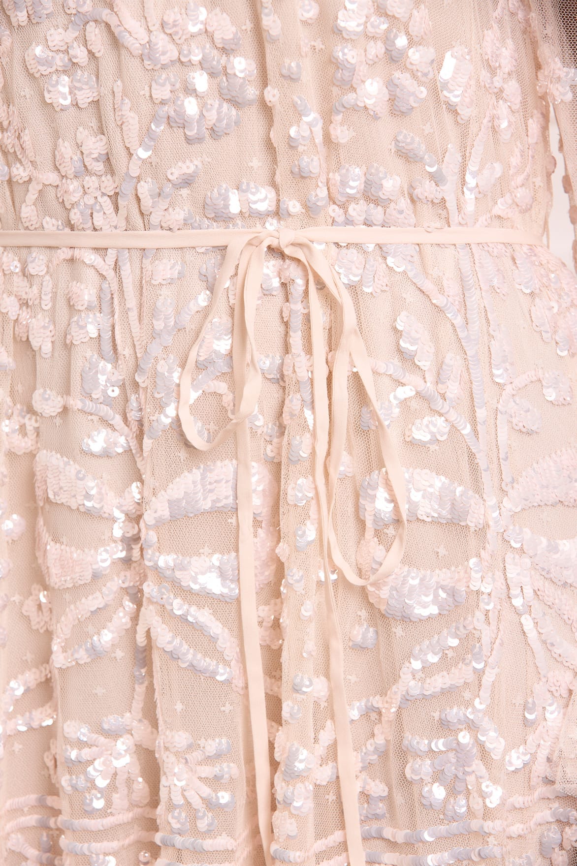 Needle & Thread Celia Ankle Gown suknia kremowa cekiny