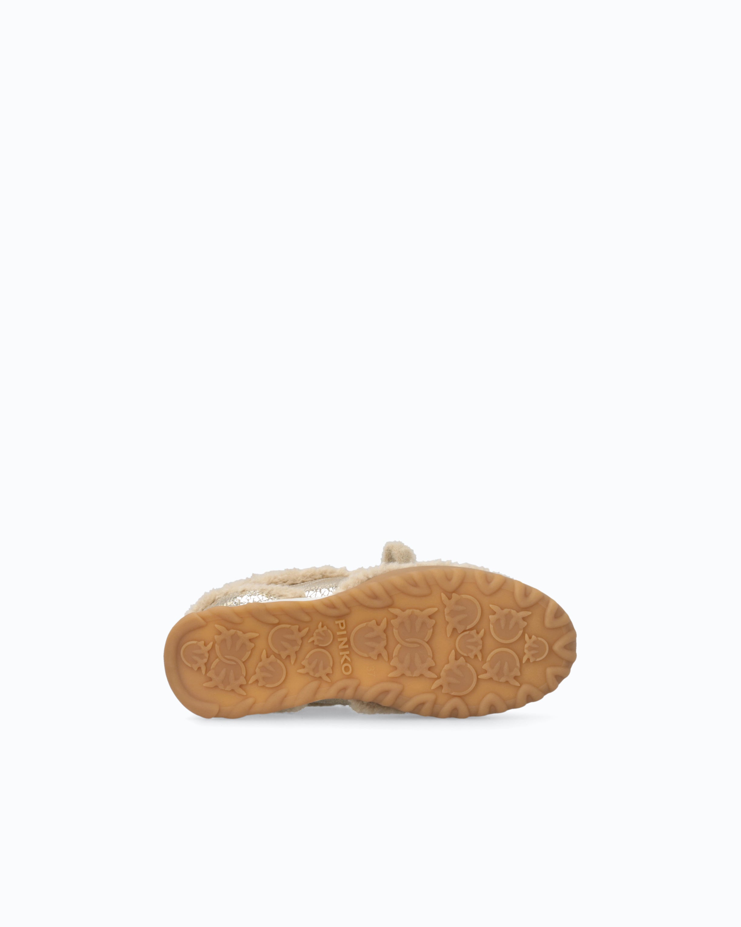 Pinko Gea 02 sneakersy skórzane srebrne z futerkiem