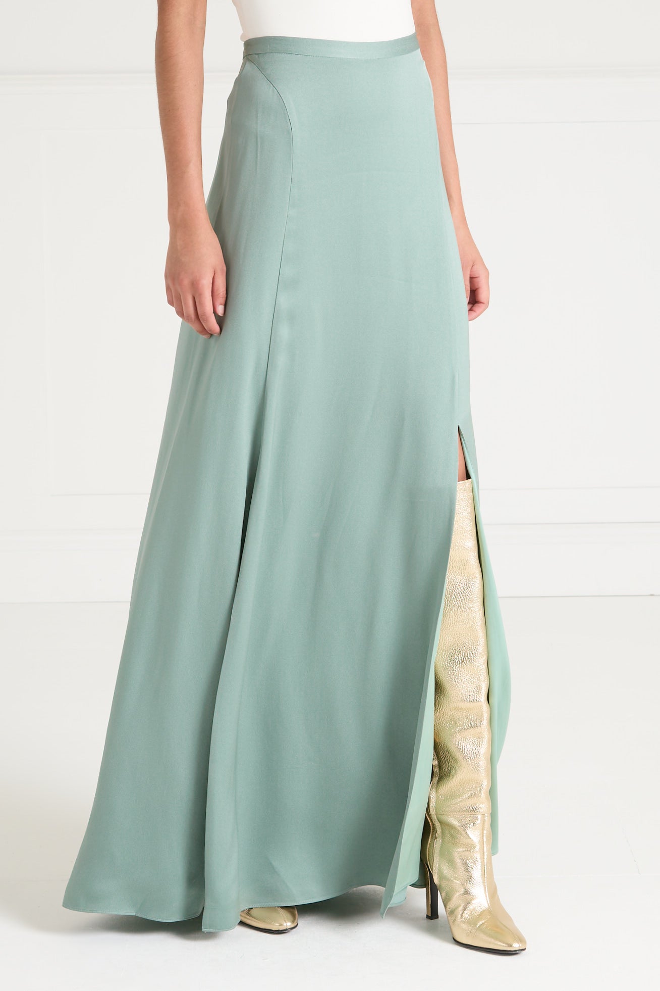 Temperley London Amerie spódnica satynowa zielona