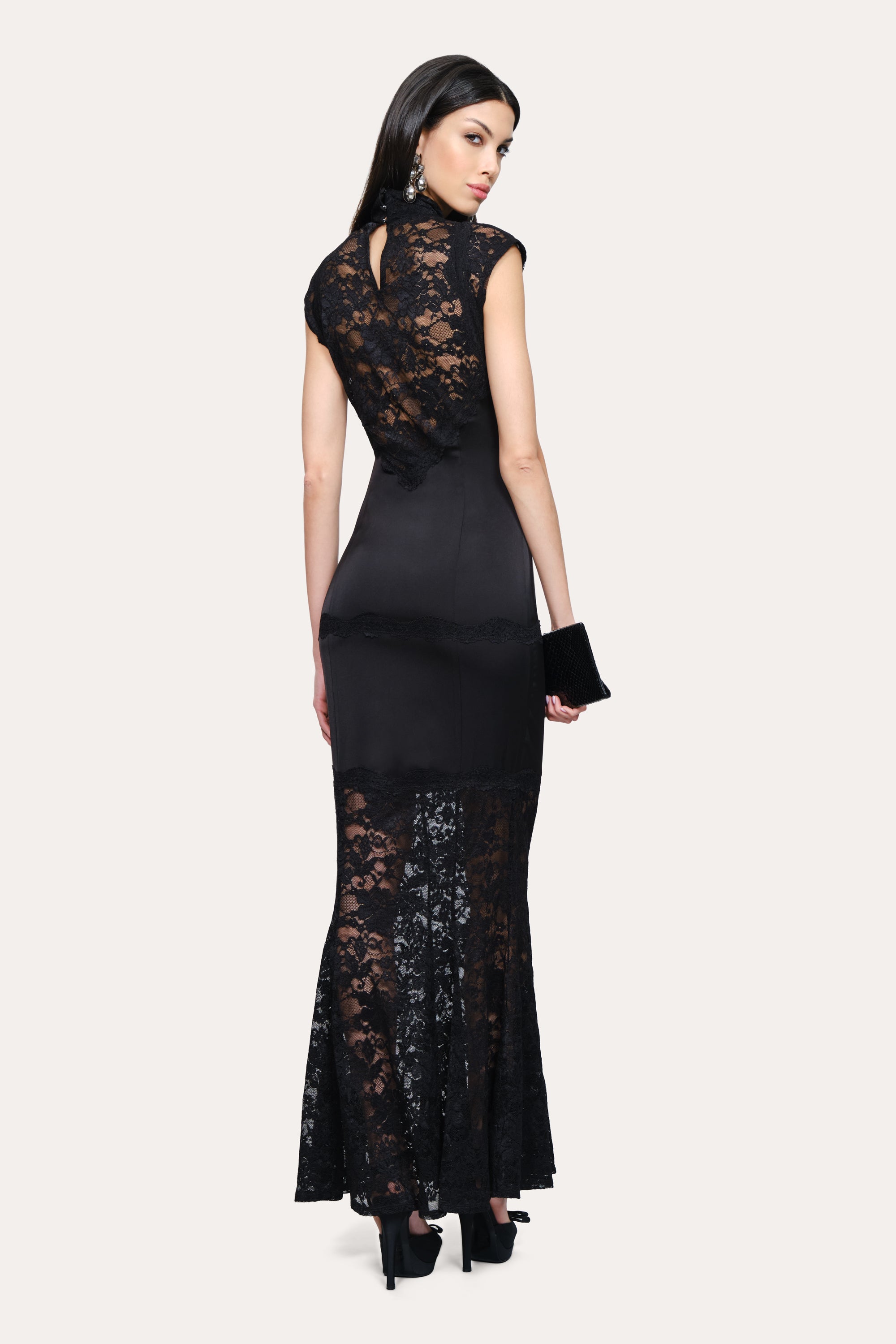 Elie Tahari Seraphine sukienka wieczorowa czarna maxi