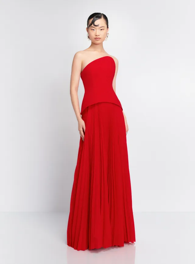 Solace London The Britt Maxi sukienka Red plisowana