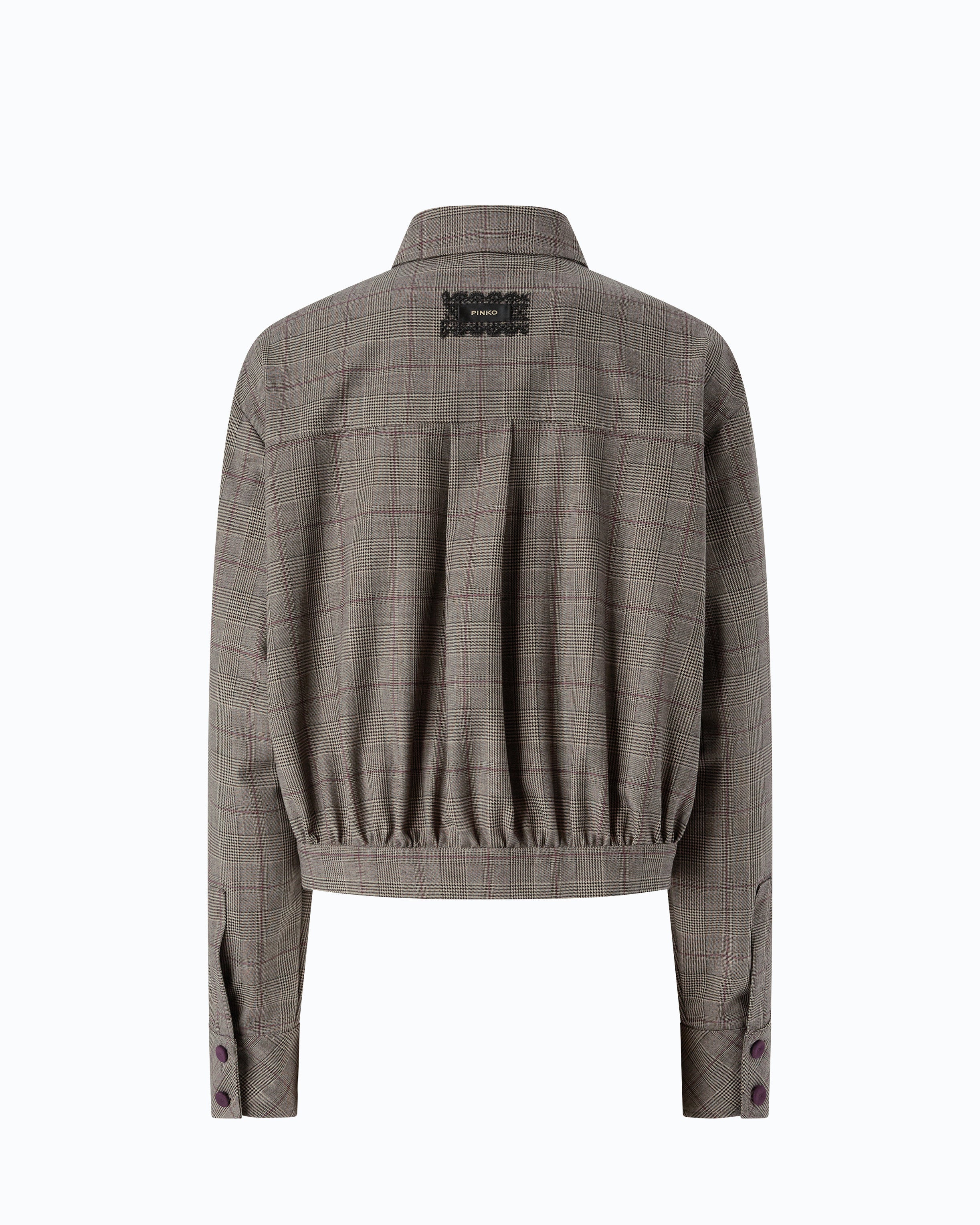Pinko Oncidium Overshirt krata wełna krótka koszula
