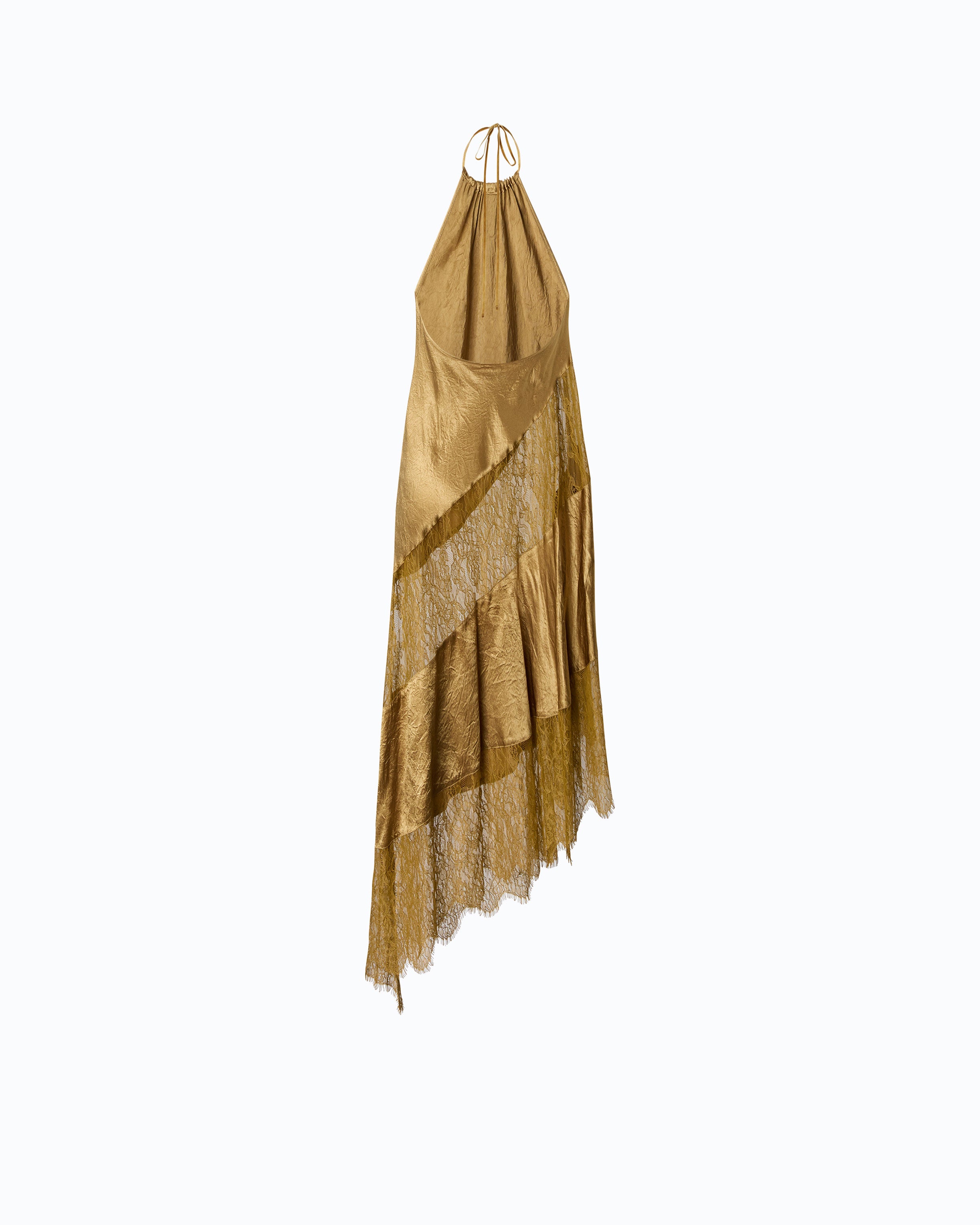 Pinko Forester Dress sukienka midi żółta satyna