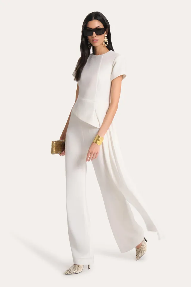 Elie Tahari Olivia Slim Pant spodnie jasne wąskie