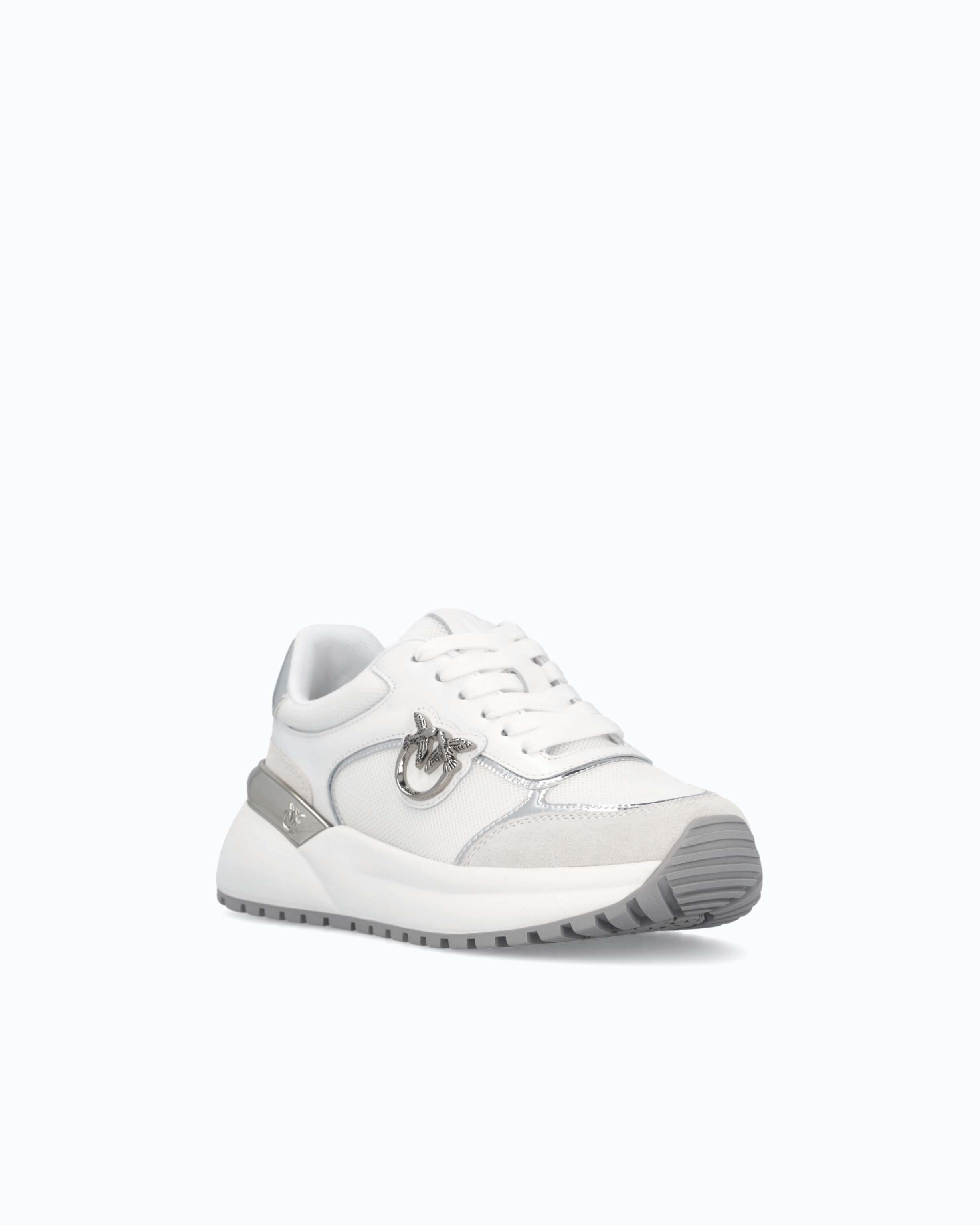 Pinko sneakersy damskie z logo lustrzane skóra ekologiczna