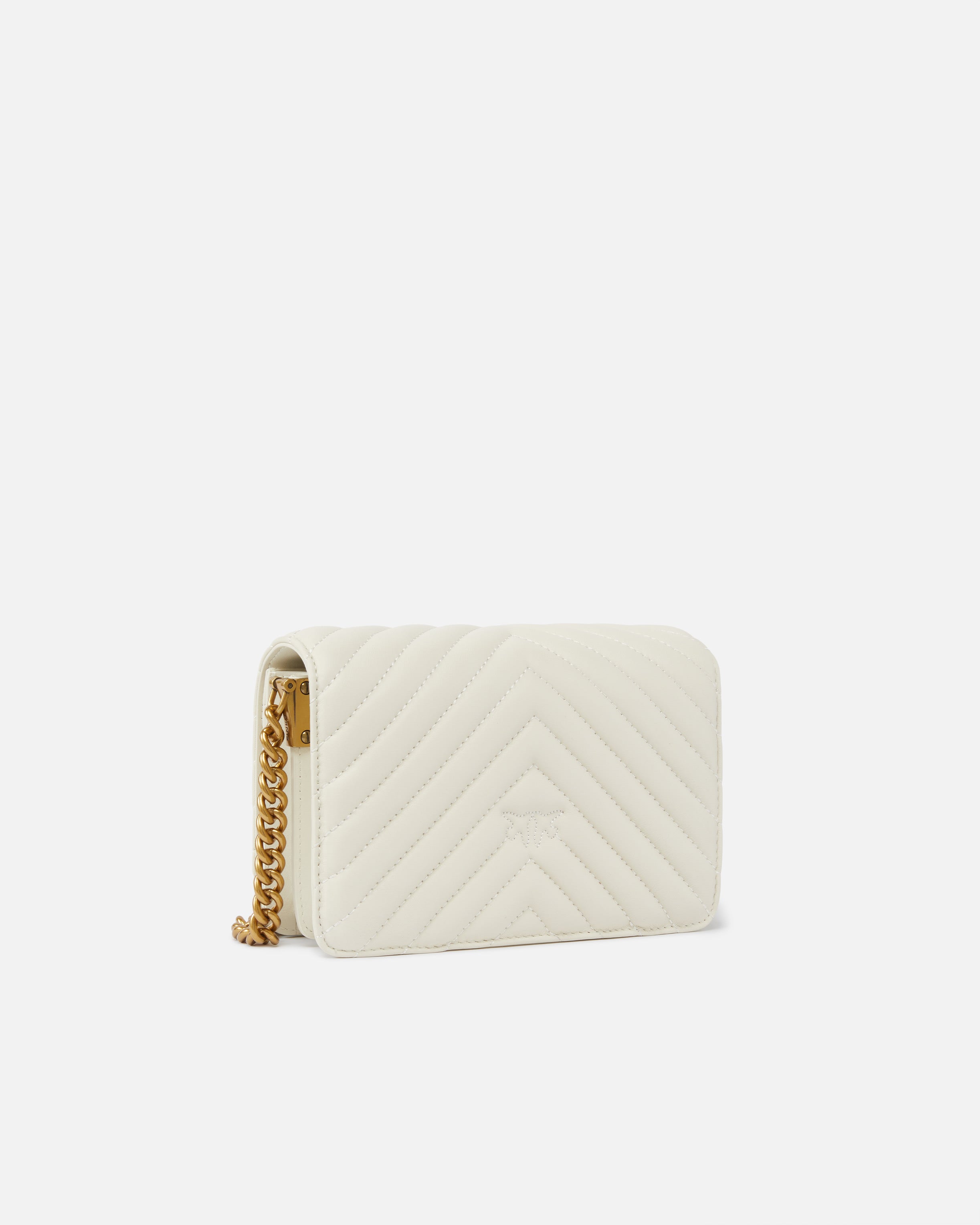 Pinko Love Click Mini torebka pikowana biala chevron