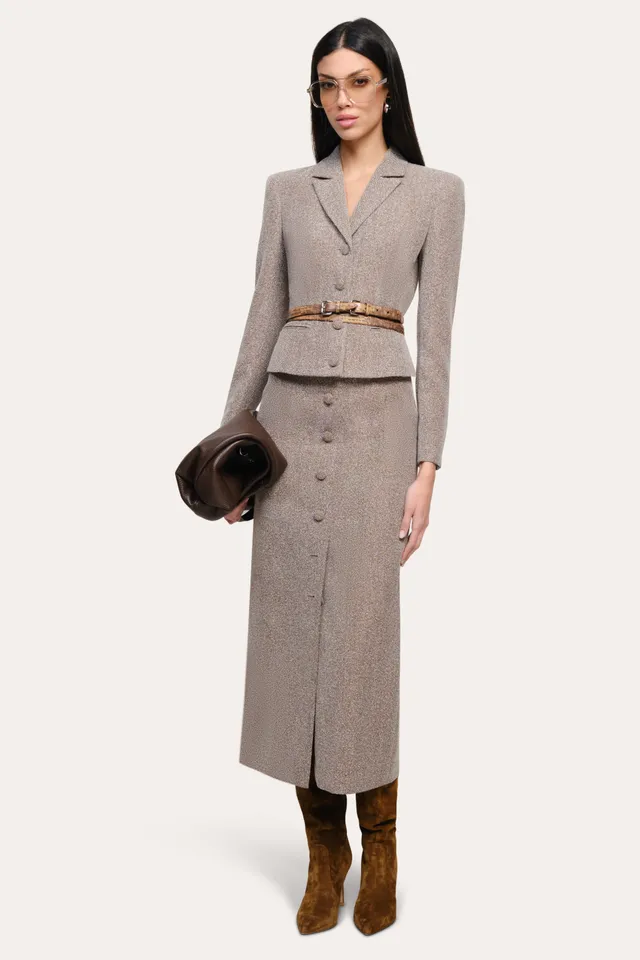 Elie Tahari Pamela marynarka Brown Melange bukla