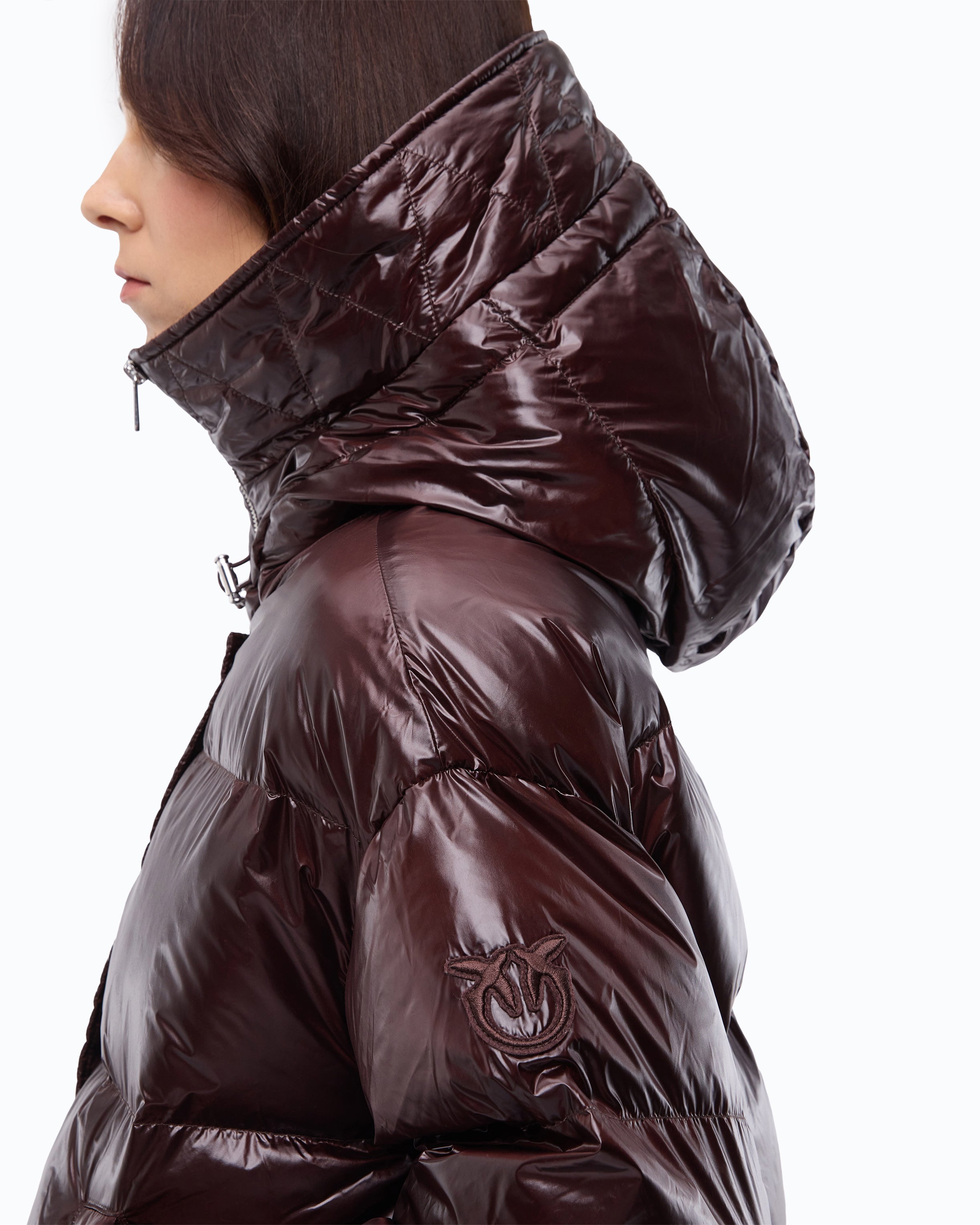 Pinko Impasto Padded Jacket kurtka puchowa brązowa