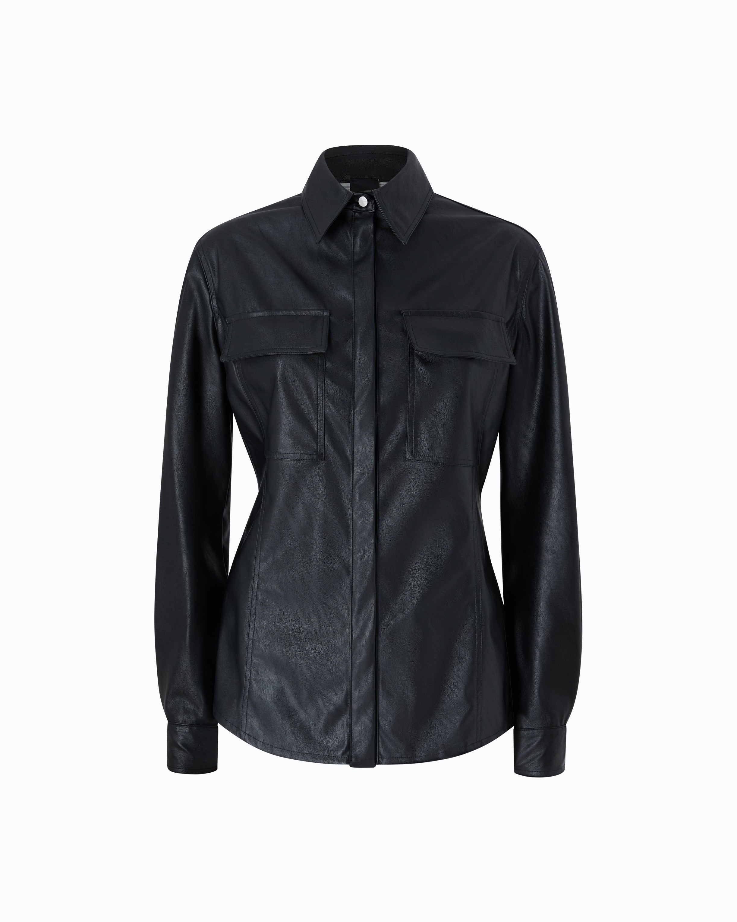 Pinko Cambria Shirt koszula skórzana czarna