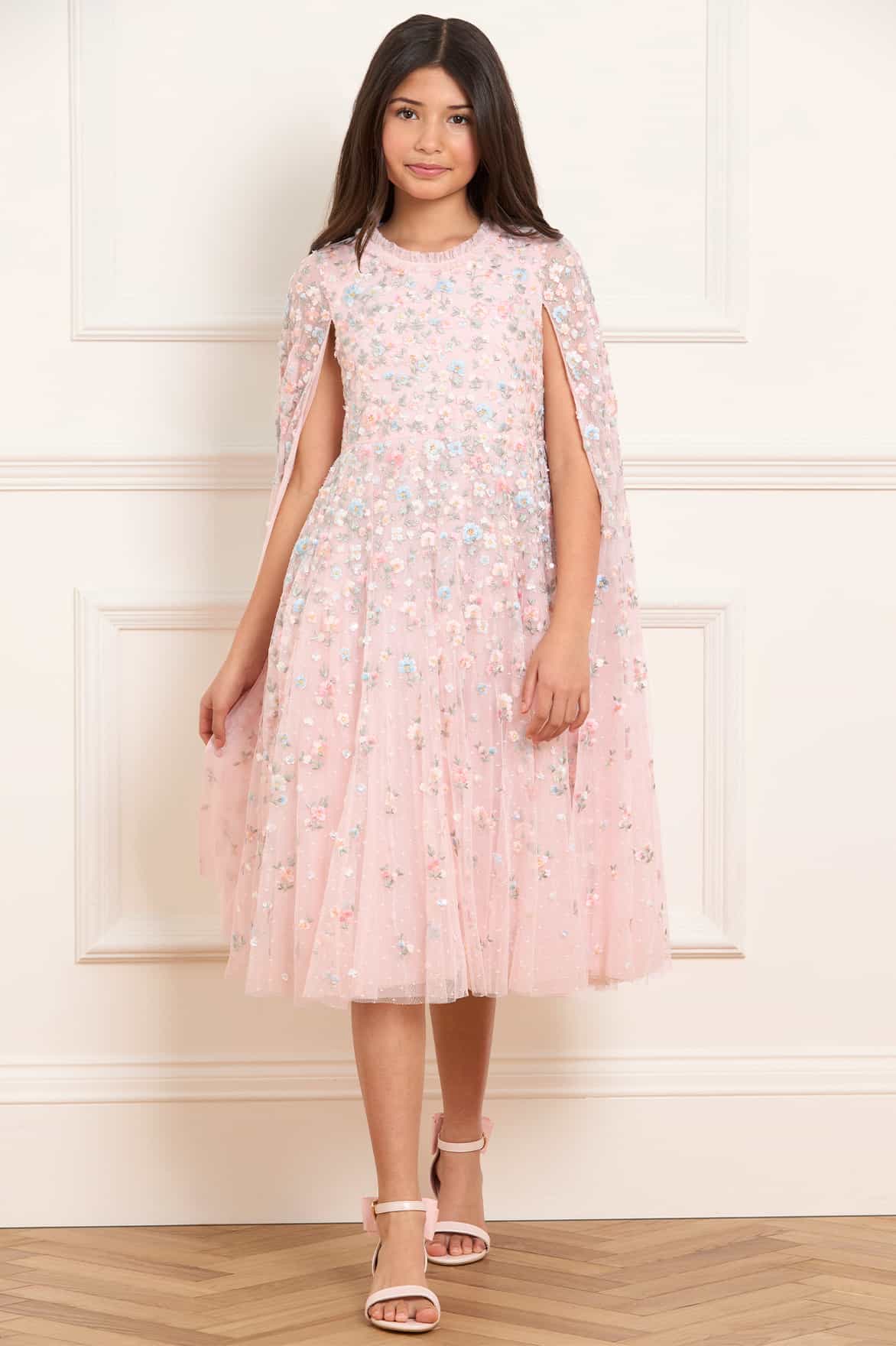 Needle & Thread Dahlia Ditsy Dress sukienka dziewczęca różowa