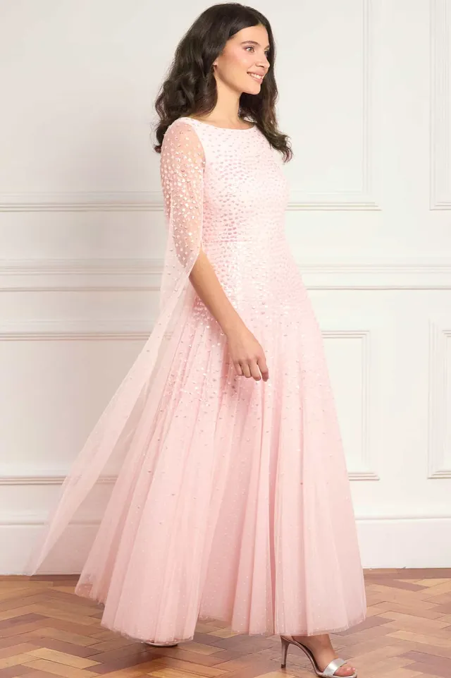 Needle & Thread Sunrise Sequin Gown suknia różowa cekiny