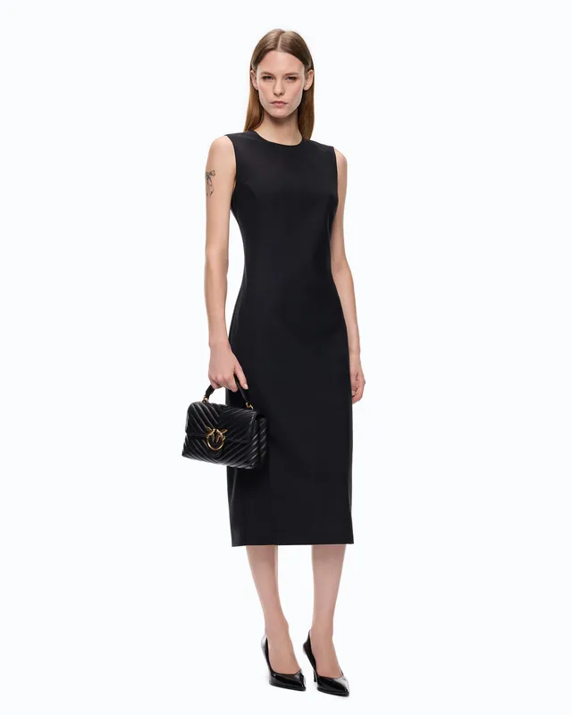 Pinko Range Rover Dress sukienka midi czarna ołówkowa