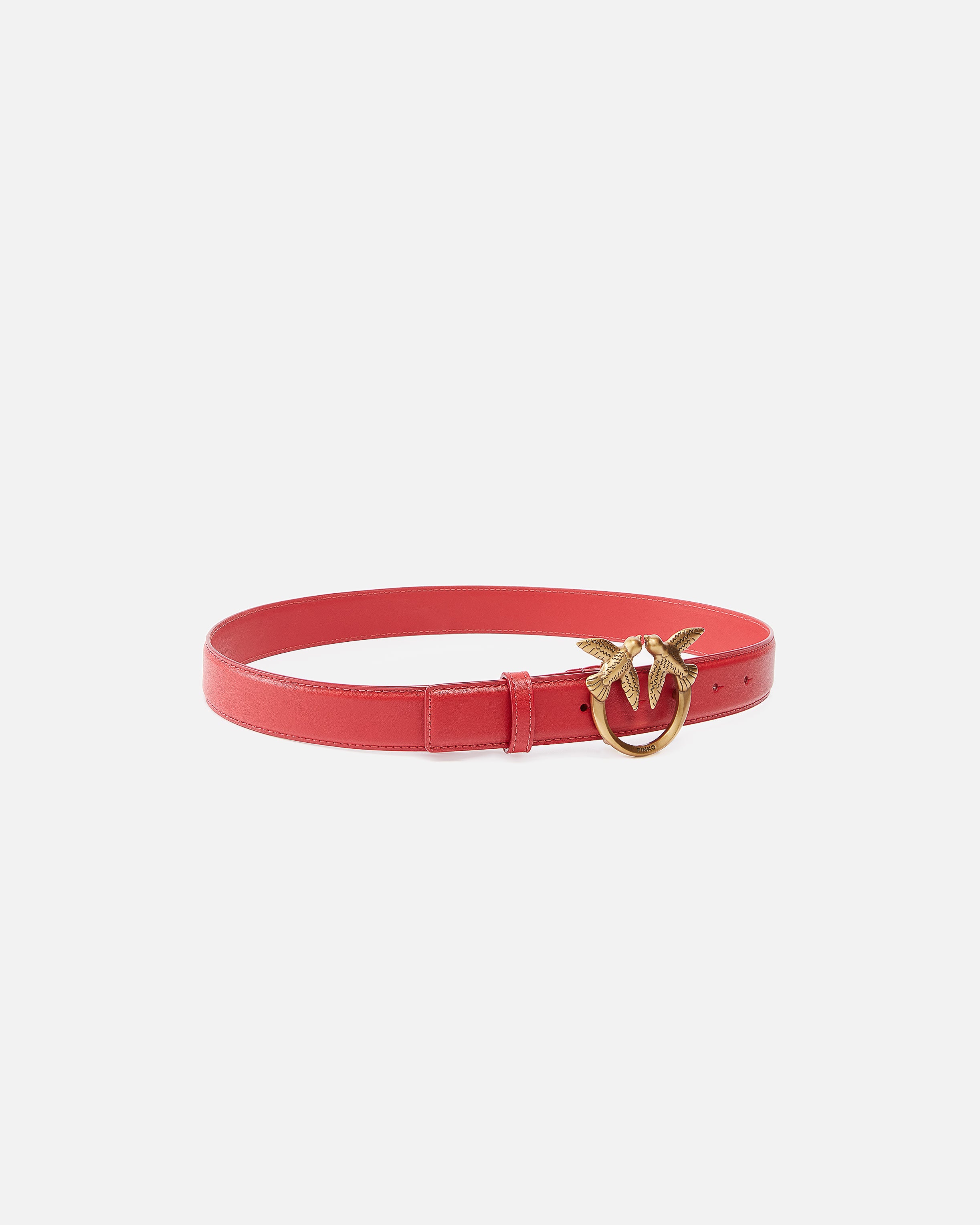 Pinko Love Birds Leather Belt pasek skórzany 3 cm