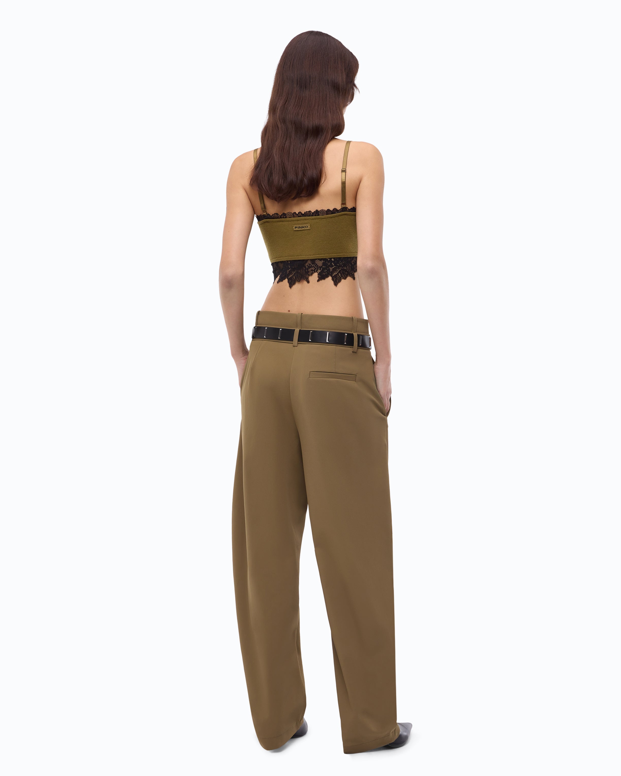Pinko Tignanello Pants spodnie barrel techniczne bokserka