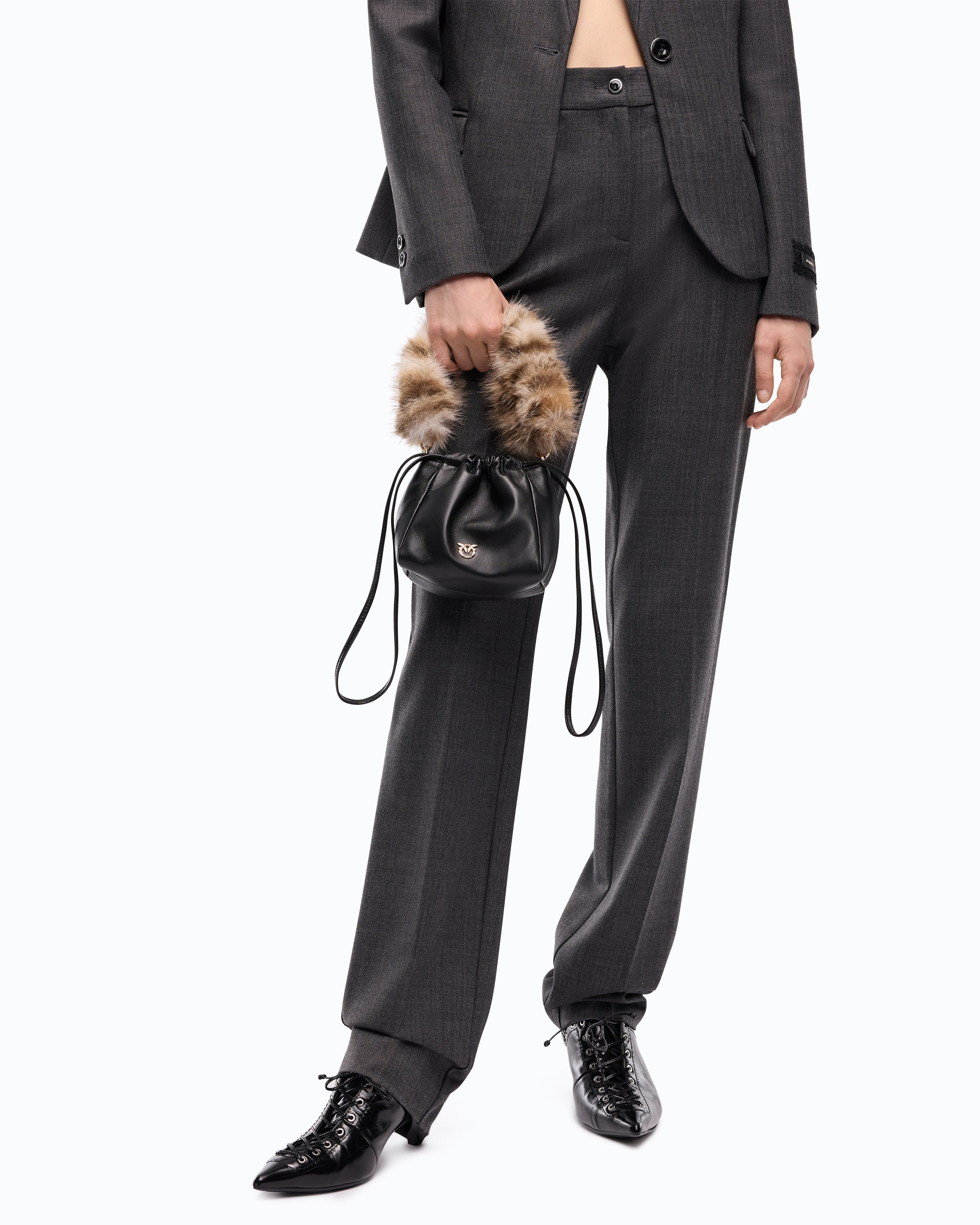Pinko Pouch Nappa worek skórzany cętkowany
