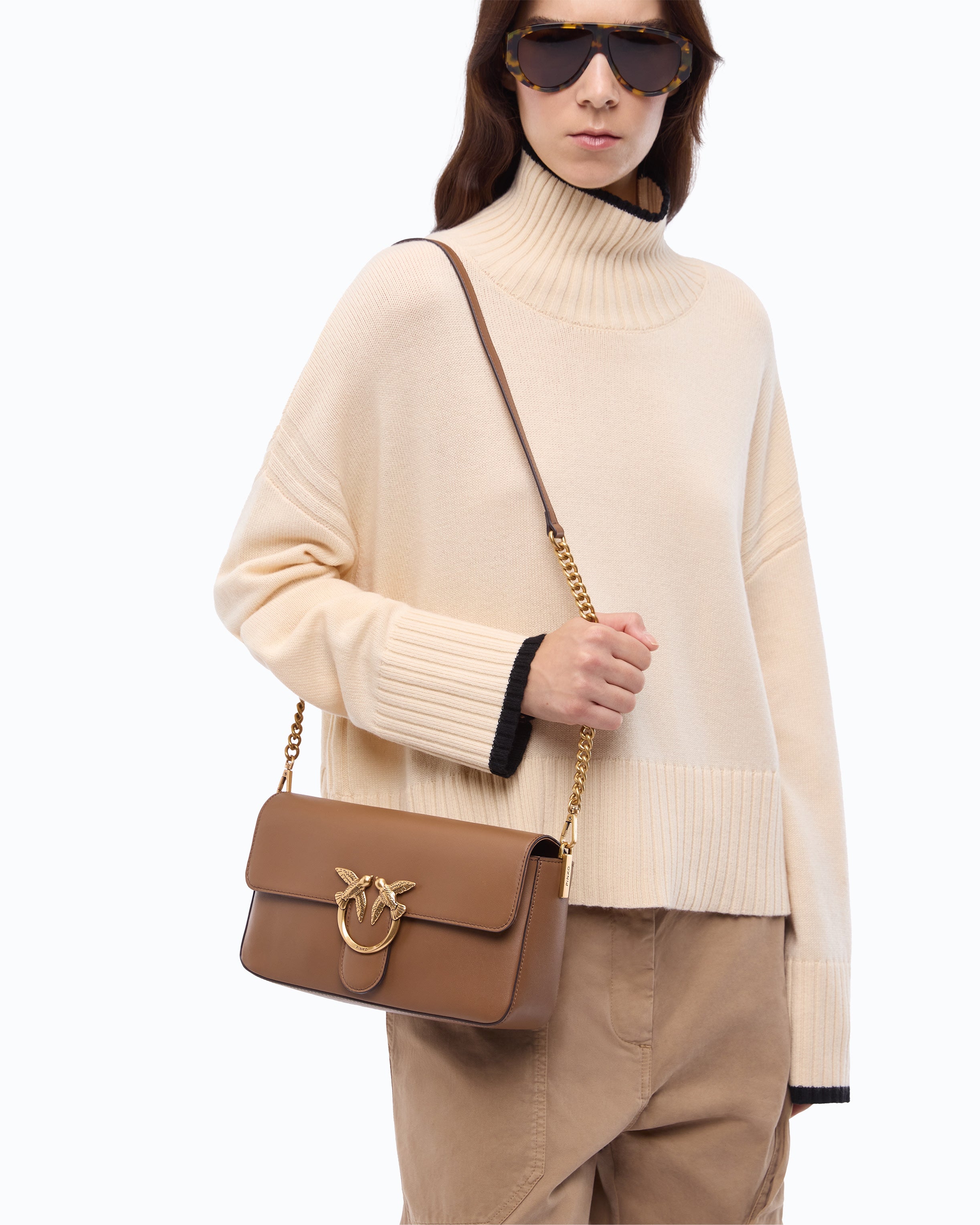 Pinko Love One Slouchy torebka gładka skóra