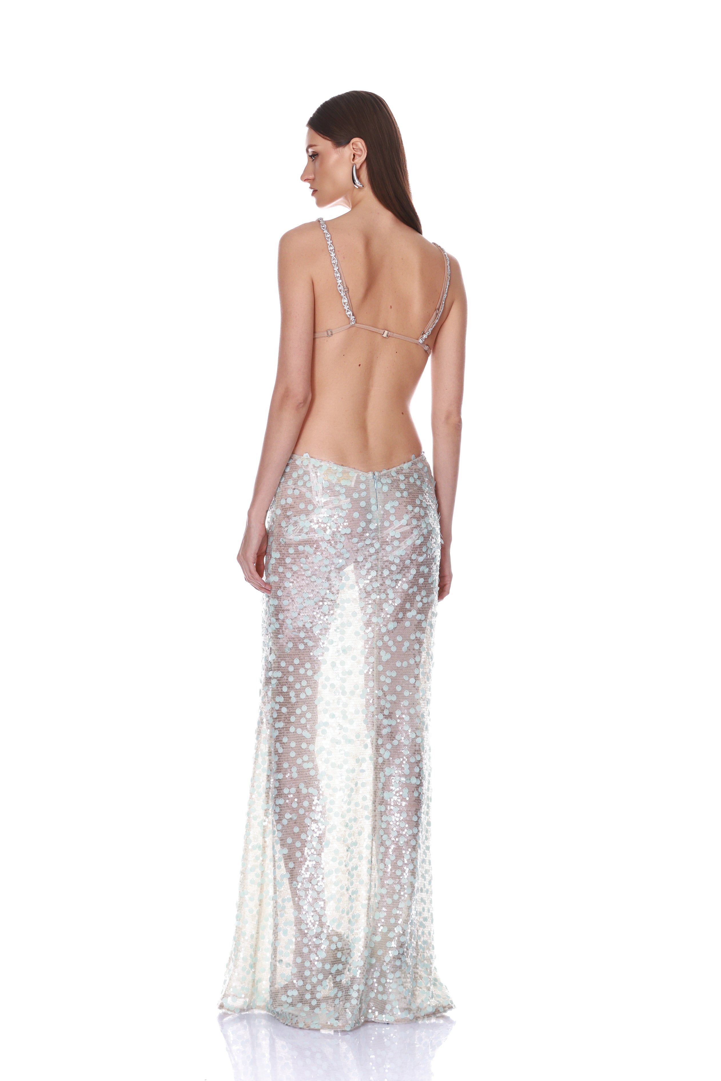 Bronx and Banco Seaside Sequin Cutout sukienka maxi turkus