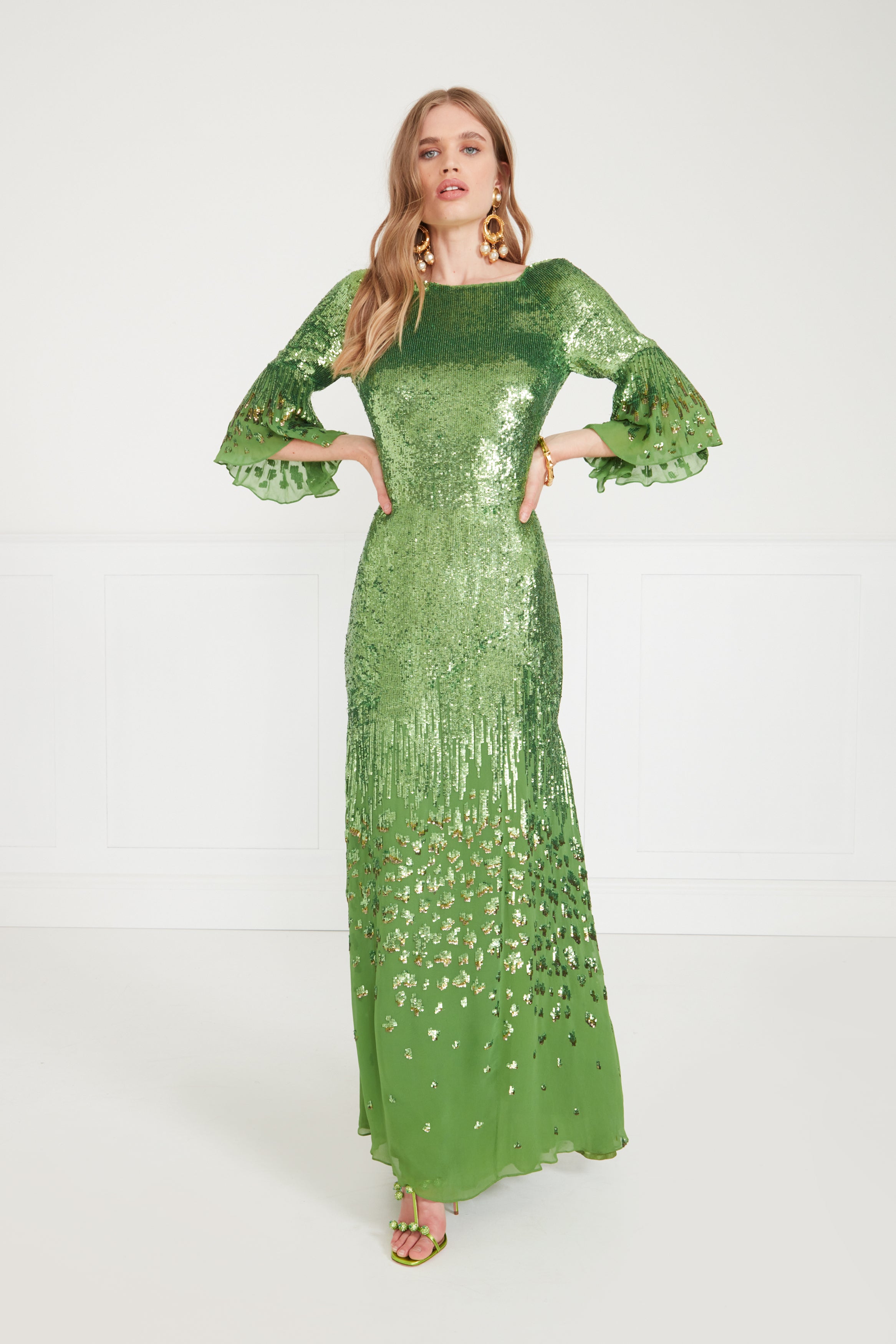 Temperley London Celestial sukienka wieczorowa Absinthe tiulowa