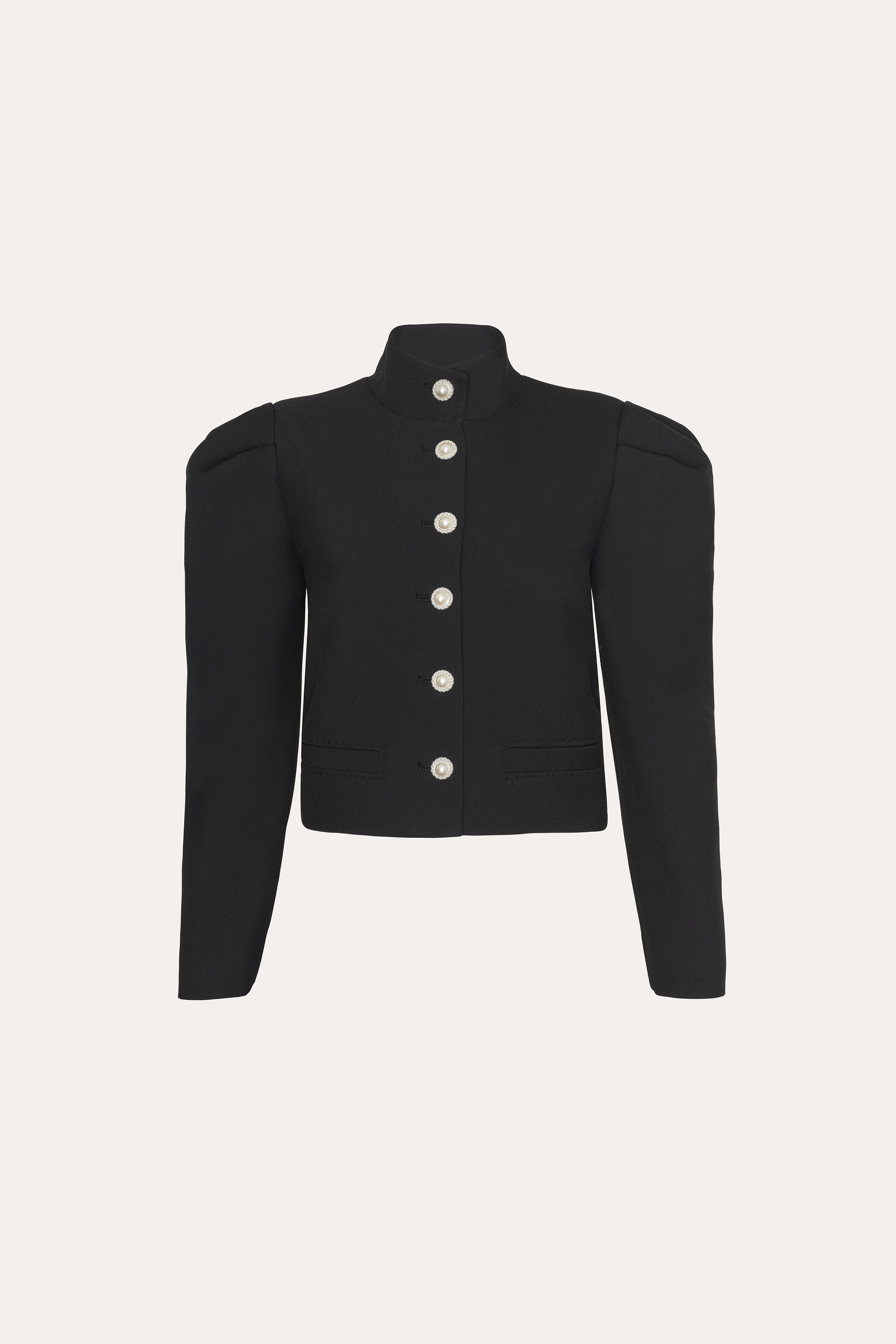 Elie Tahari Twill marynarka krótka czarna gumki
