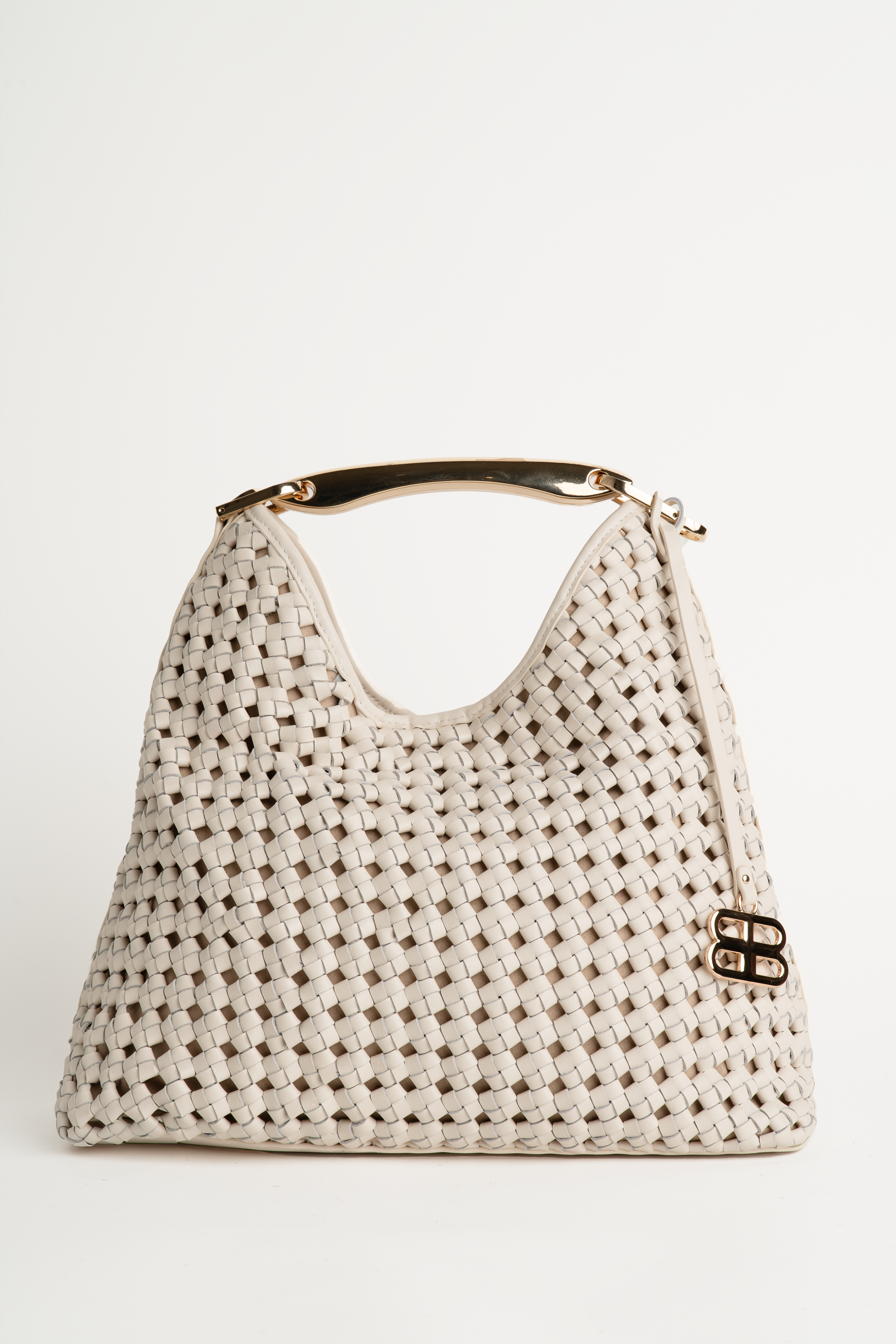 Bronx and Banco Sofia Woven Mini torebka biała skórzana