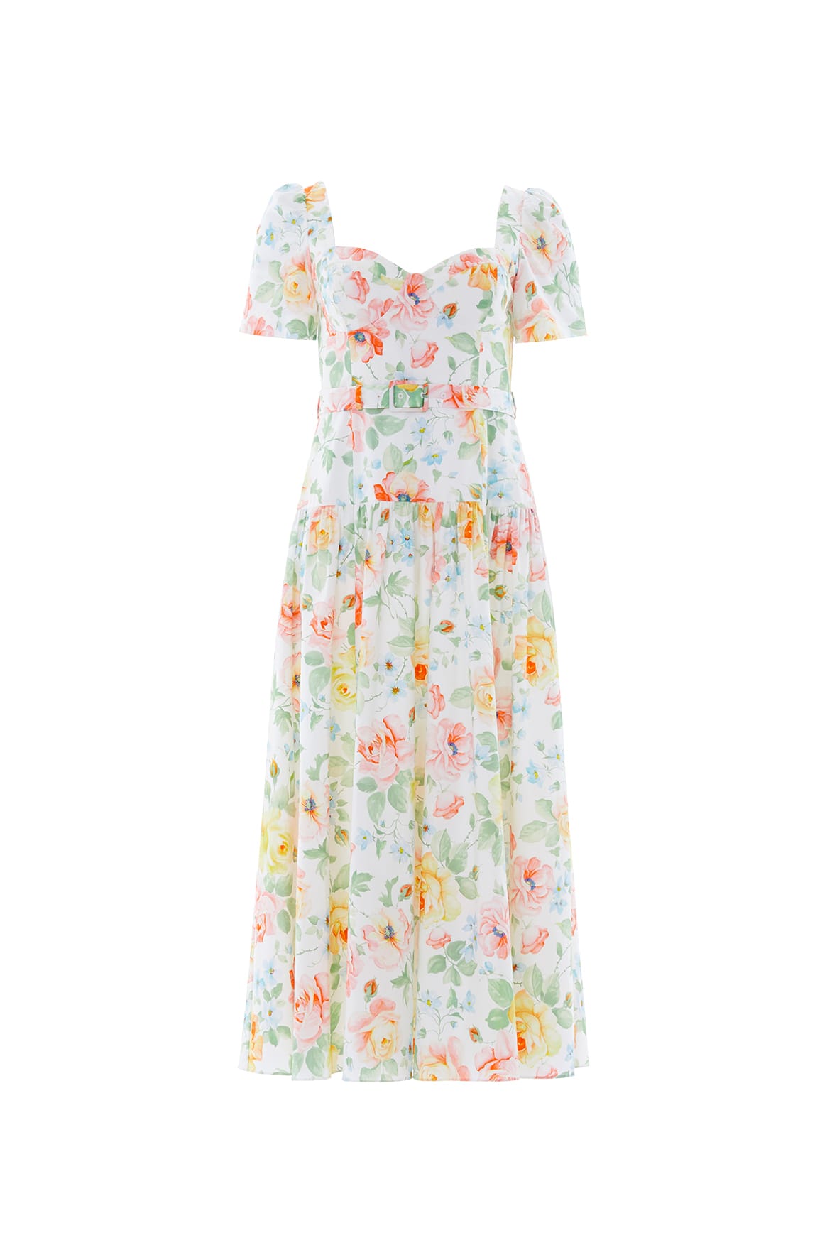 Needle & Thread Sienna Rose sukienka White bawełniana balerina