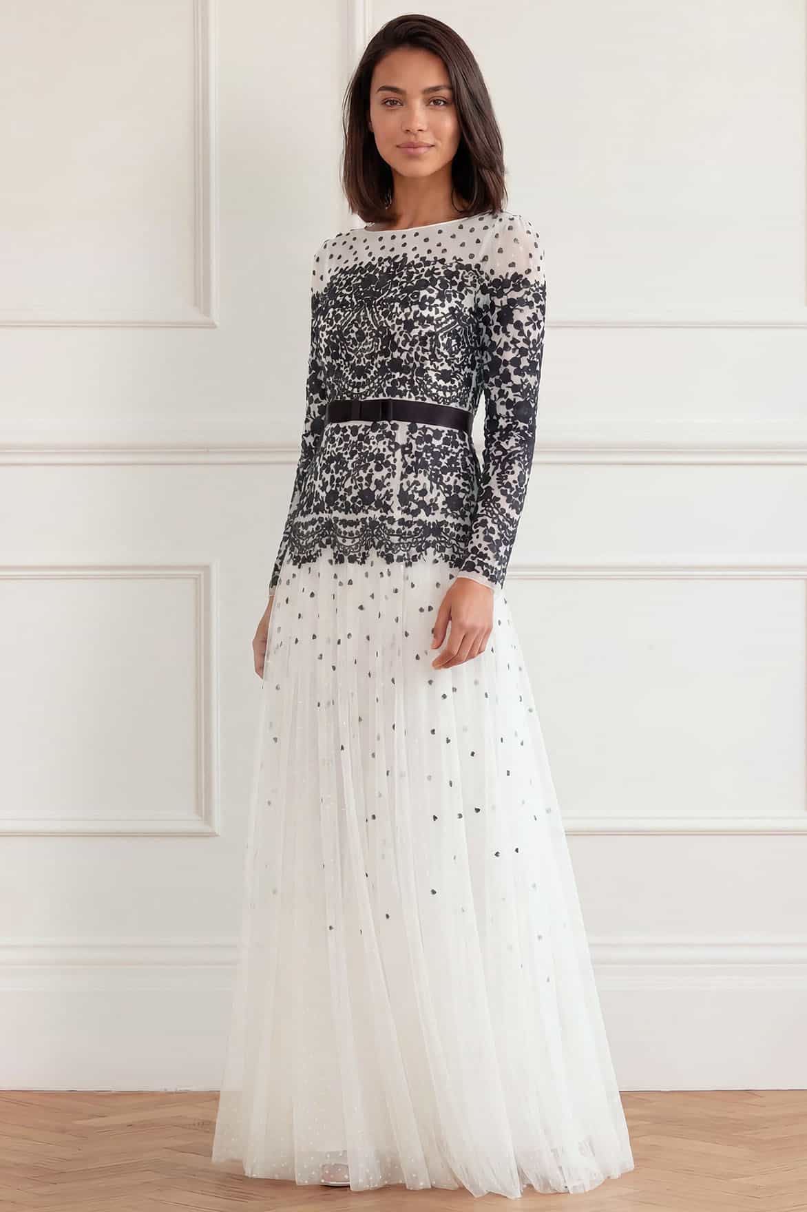Needle & Thread Gilded Lace sukienka White