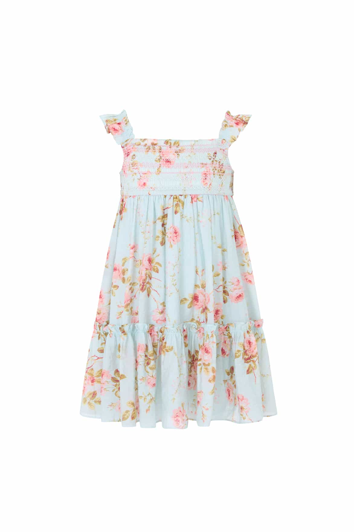 Needle & Thread Summer’s Rose Smocked Cami Kids Dress sukienka niebieska