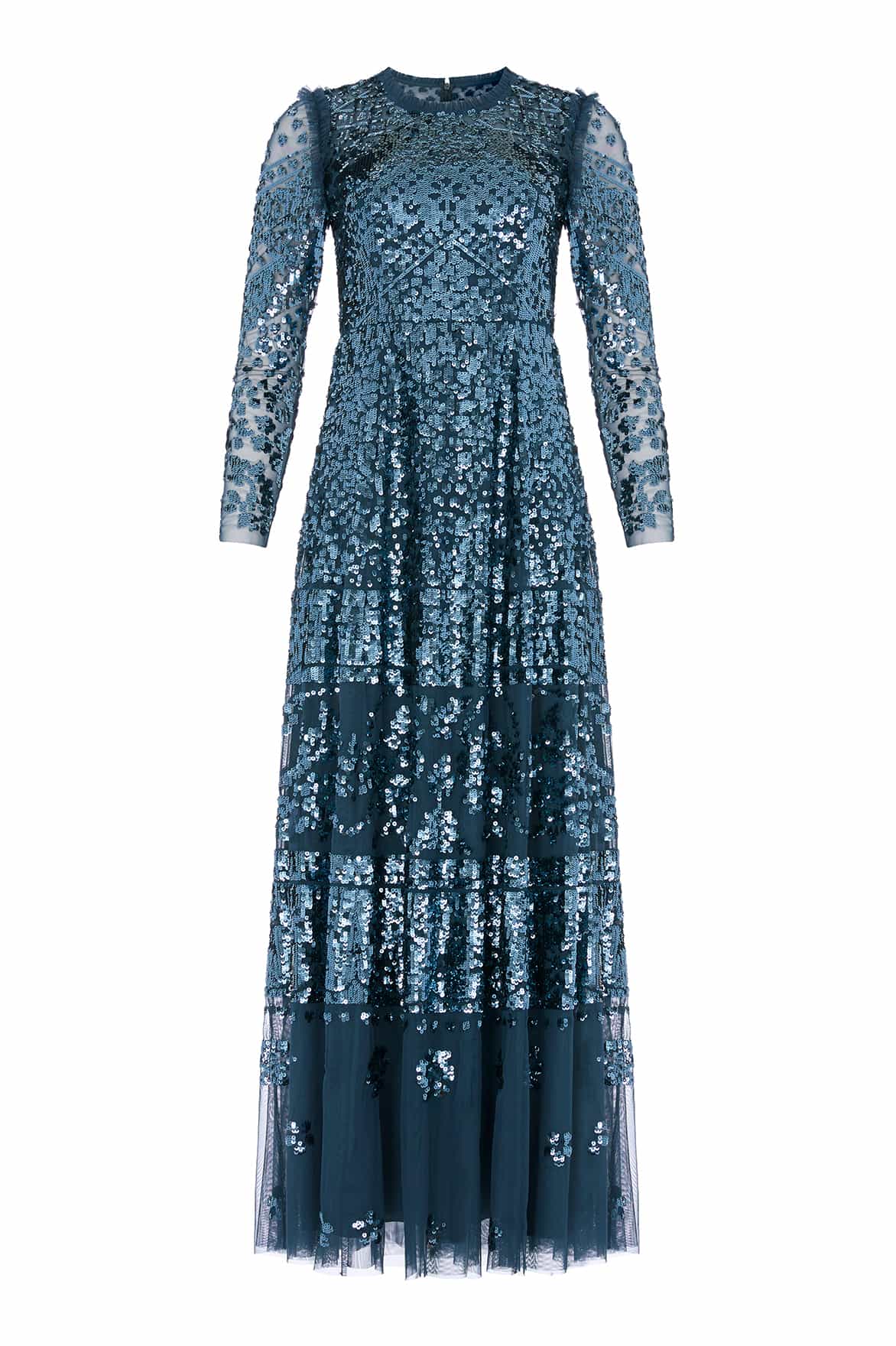 Needle & Thread Aurora Gown sukienka niebieska cekinowa