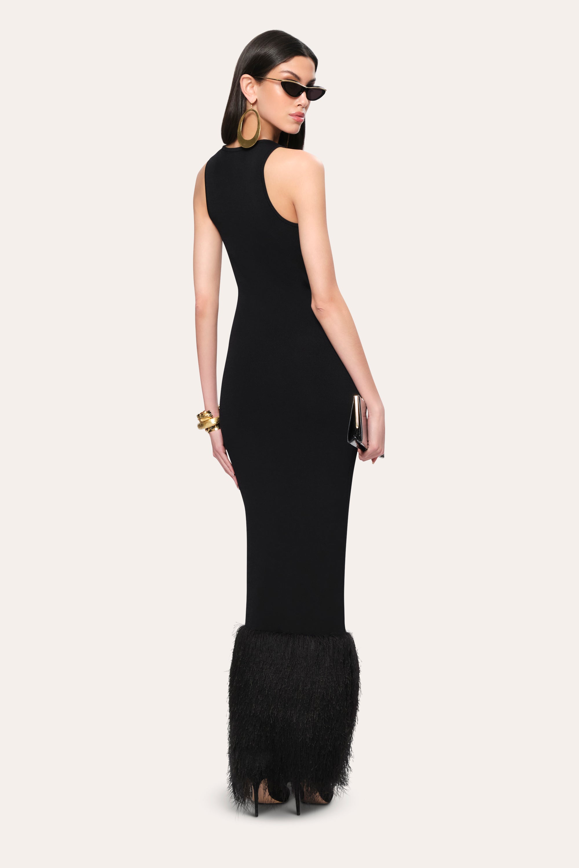 Elie Tahari Fringe ER5YF605 sukienka wieczorowa Black