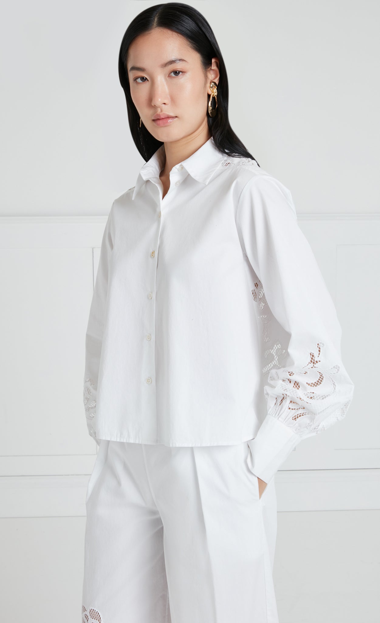 Temperley London Nelle koszula biała bawełna