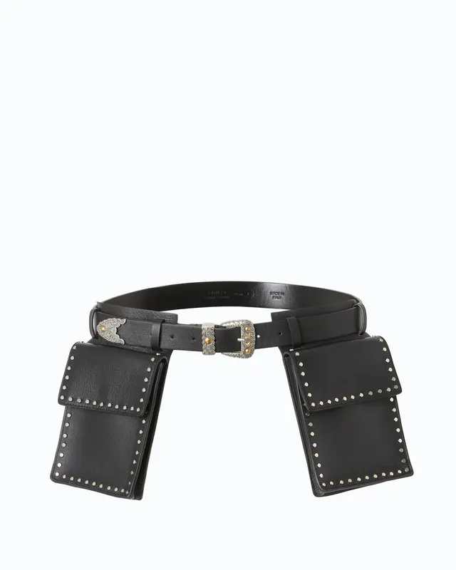 Pinko Low Belt H3 pasek kowbojski czarny 3 cm