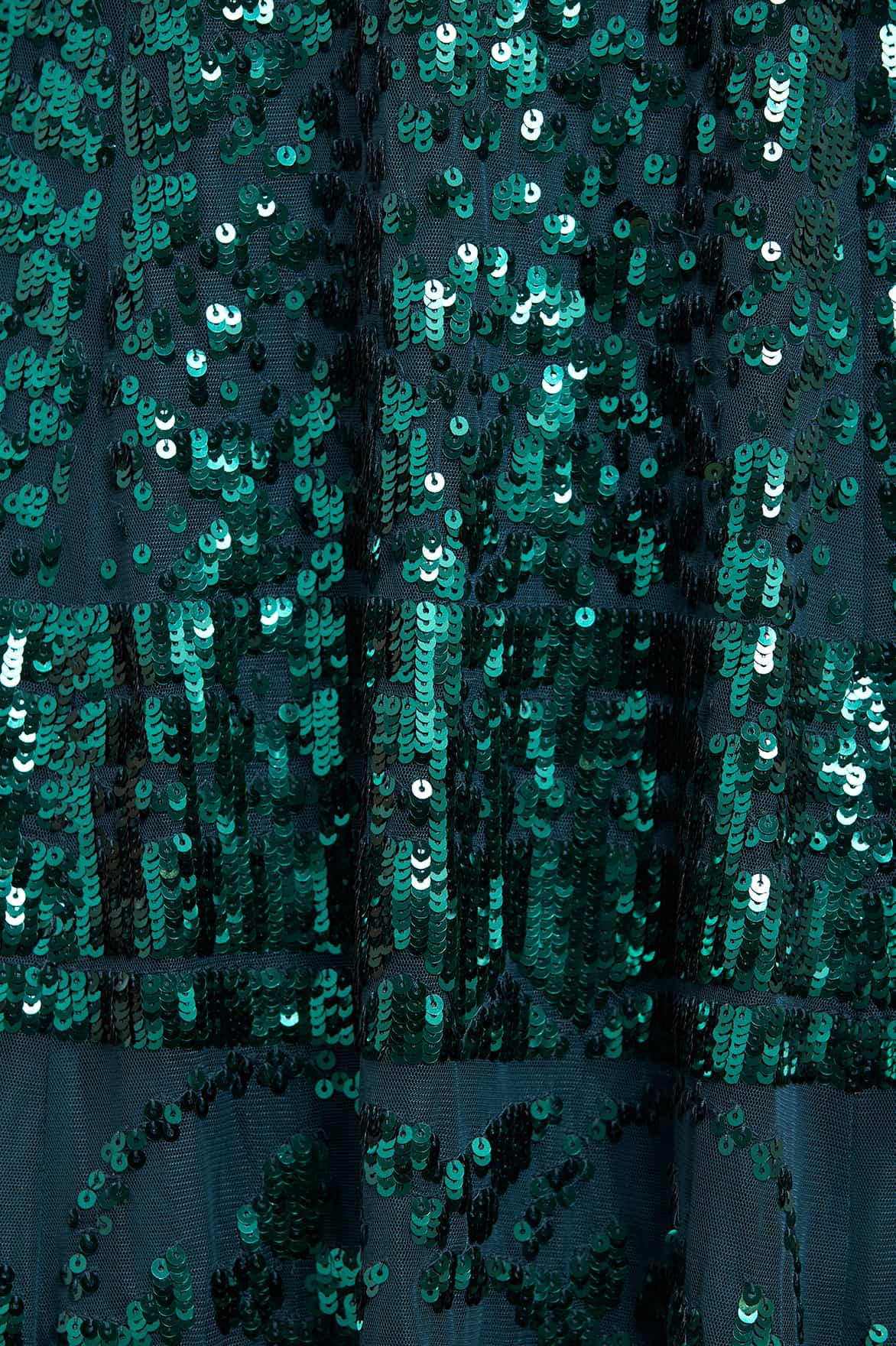 Needle & Thread Aurora Gown sukienka zielona cekiny