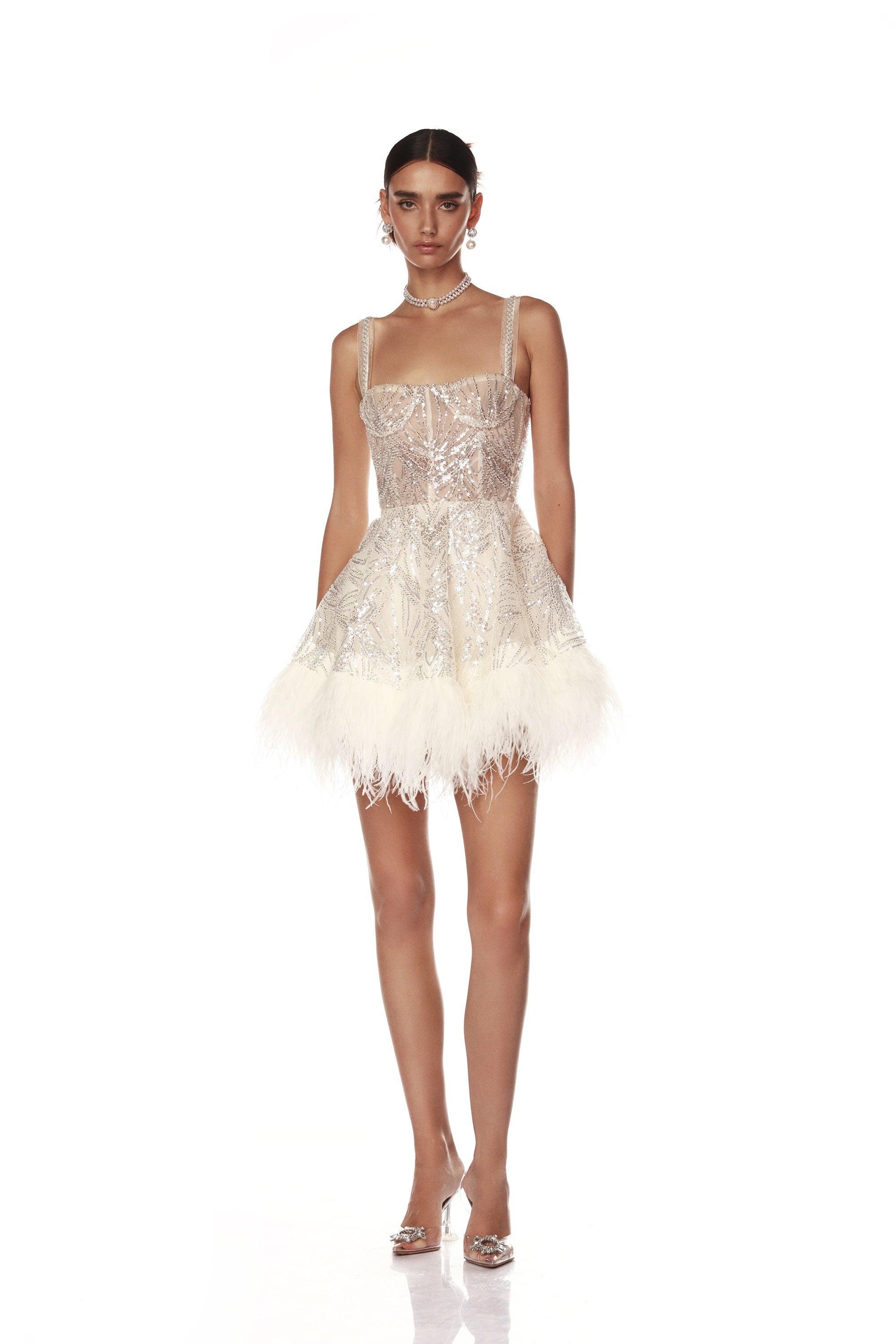 Bronx and Banco Mademoiselle Beaded Mini sukienka z cekinami