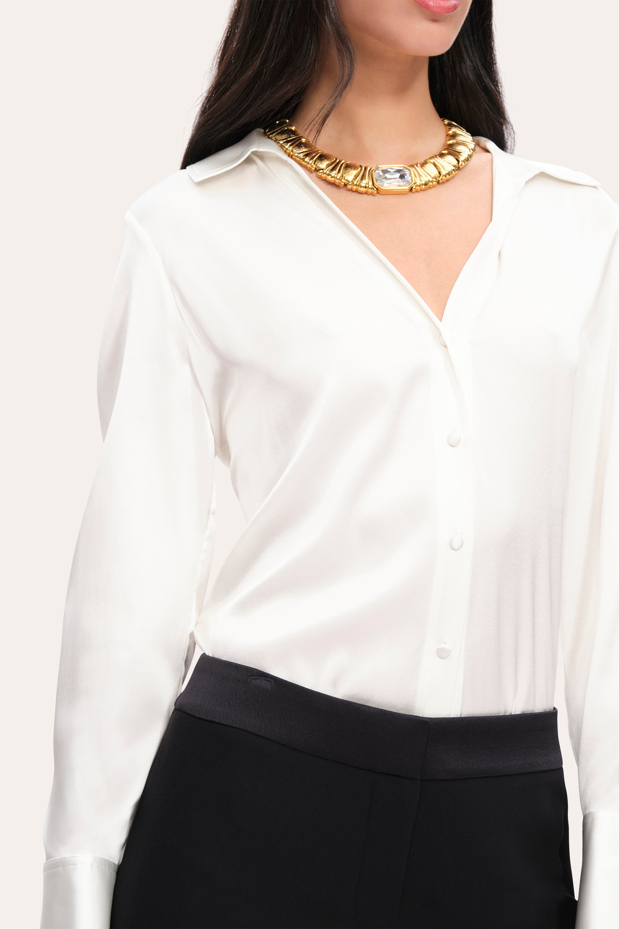 Elie Tahari Sophia koszula Fresh Pearl jedwabna