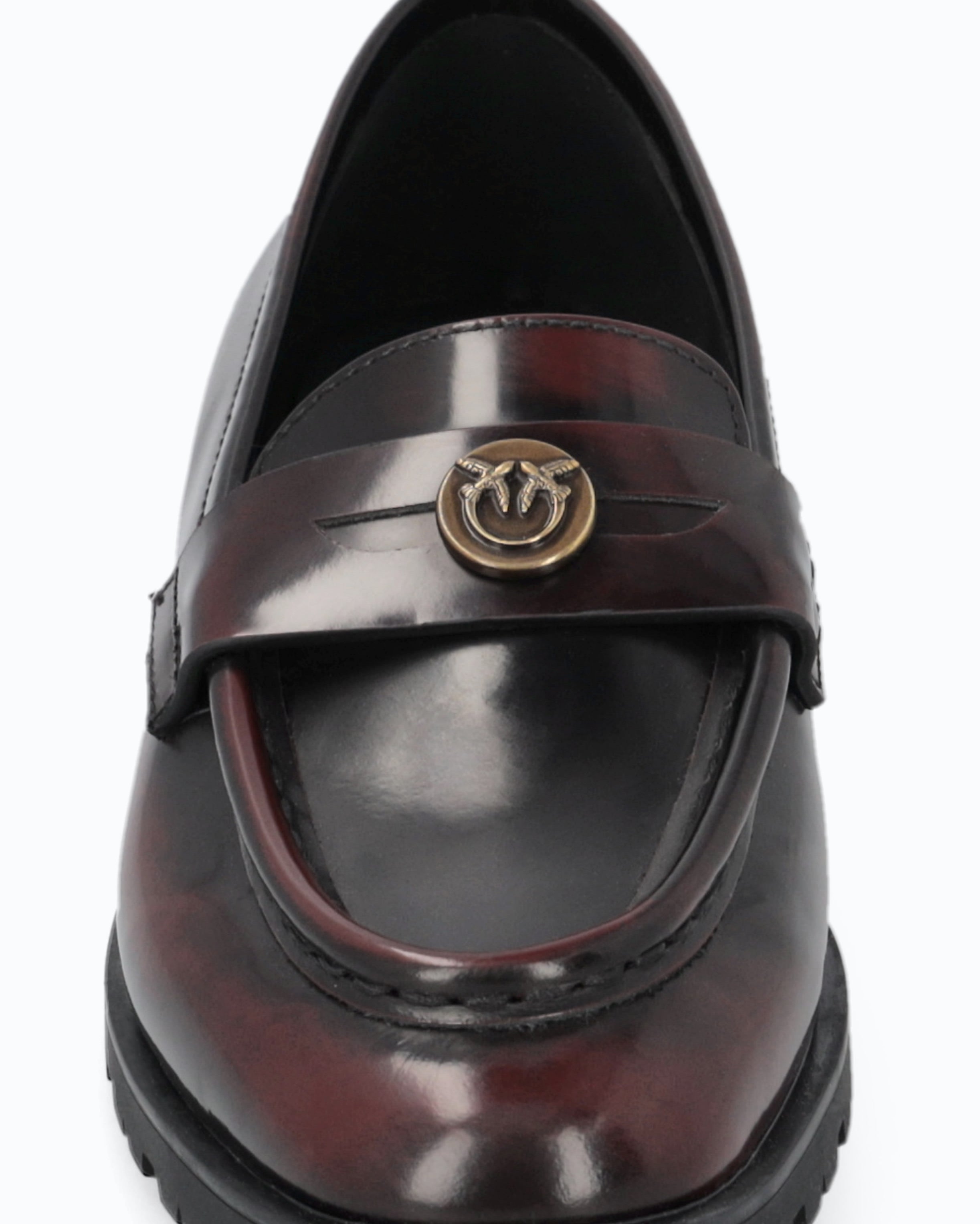 Pinko Nora 07 Loafer mokasyny czerwone skórzane