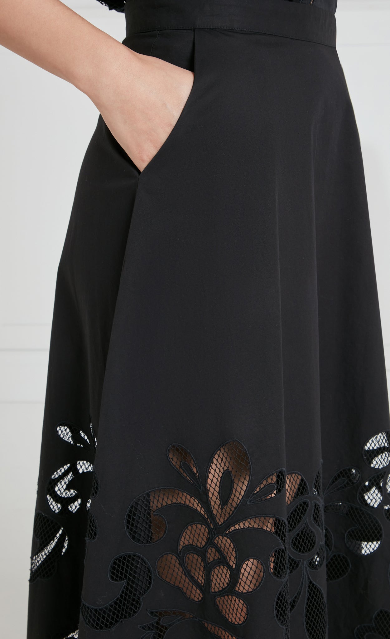 Temperley London Nelle spódnica midi czarna bawełniana