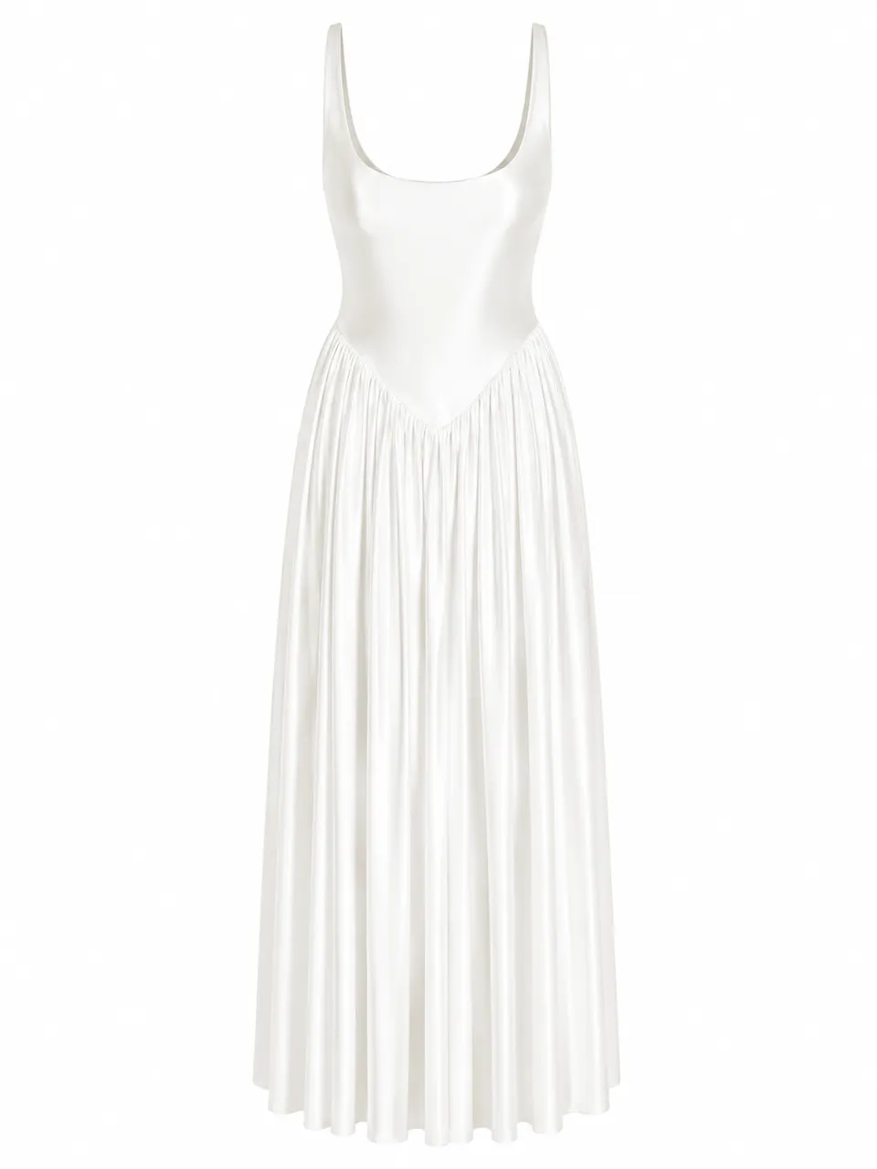 Delfi Collective Oriana sukienka ivory maxi satyna