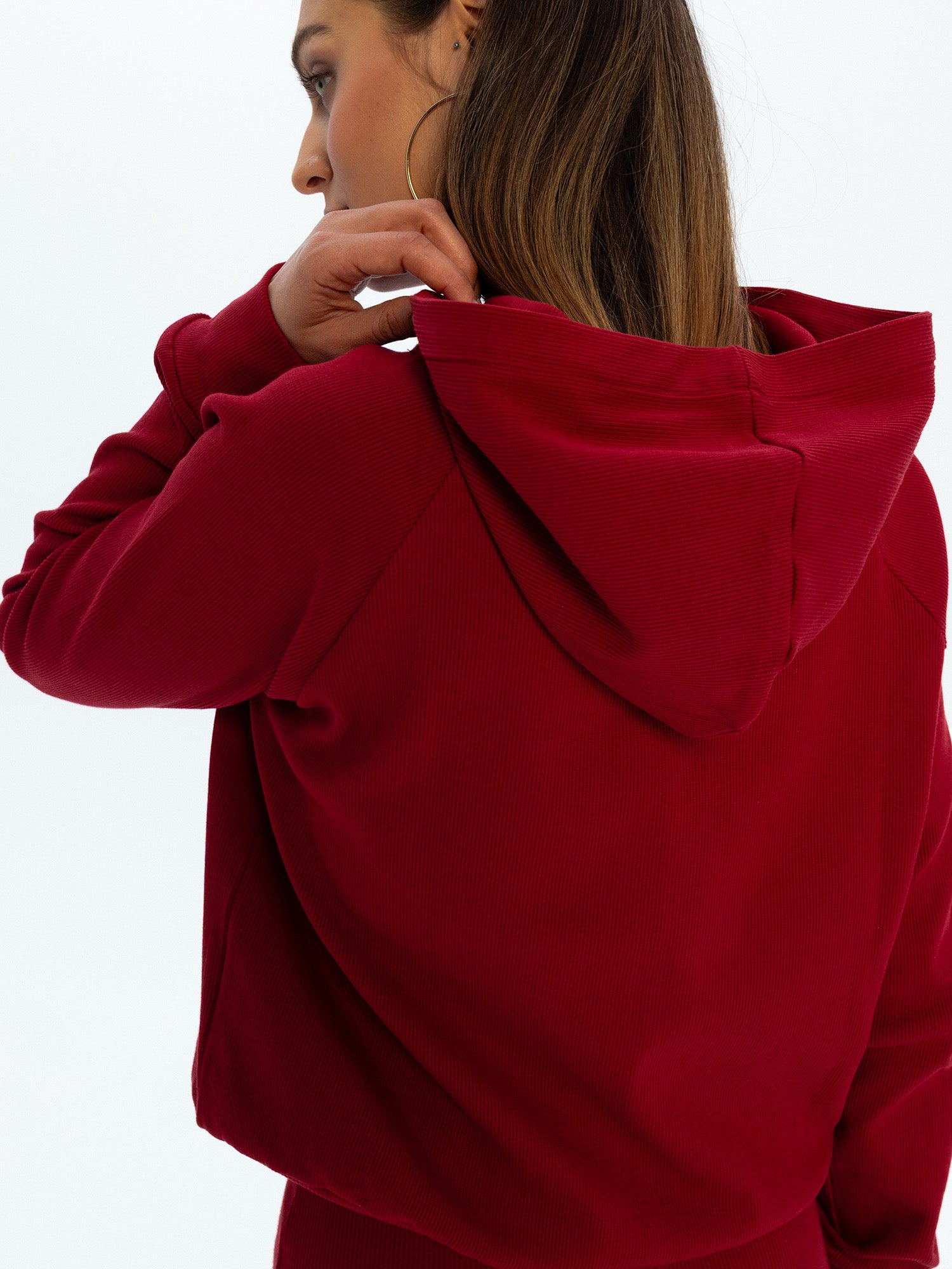 Nudyess Brooklyn Hoodie bluza Cherry XS/S z kapturem