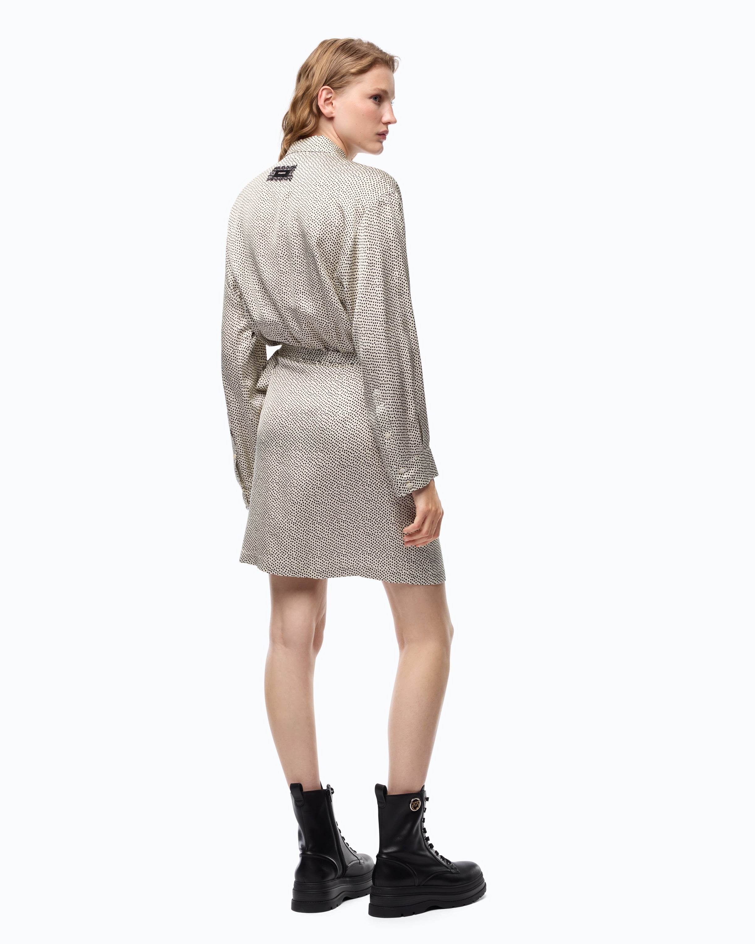 Pinko Ambrosia Dress sukienka beżowa w kropki