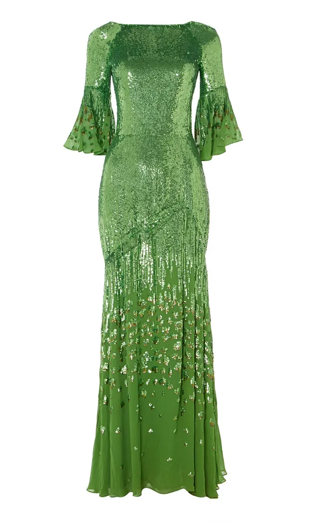 Temperley London Celestial sukienka wieczorowa Absinthe tiulowa