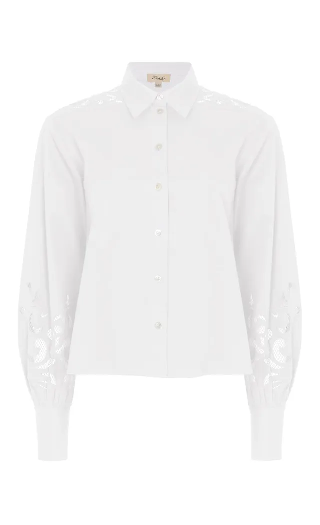 Temperley London Nelle koszula biała bawełna