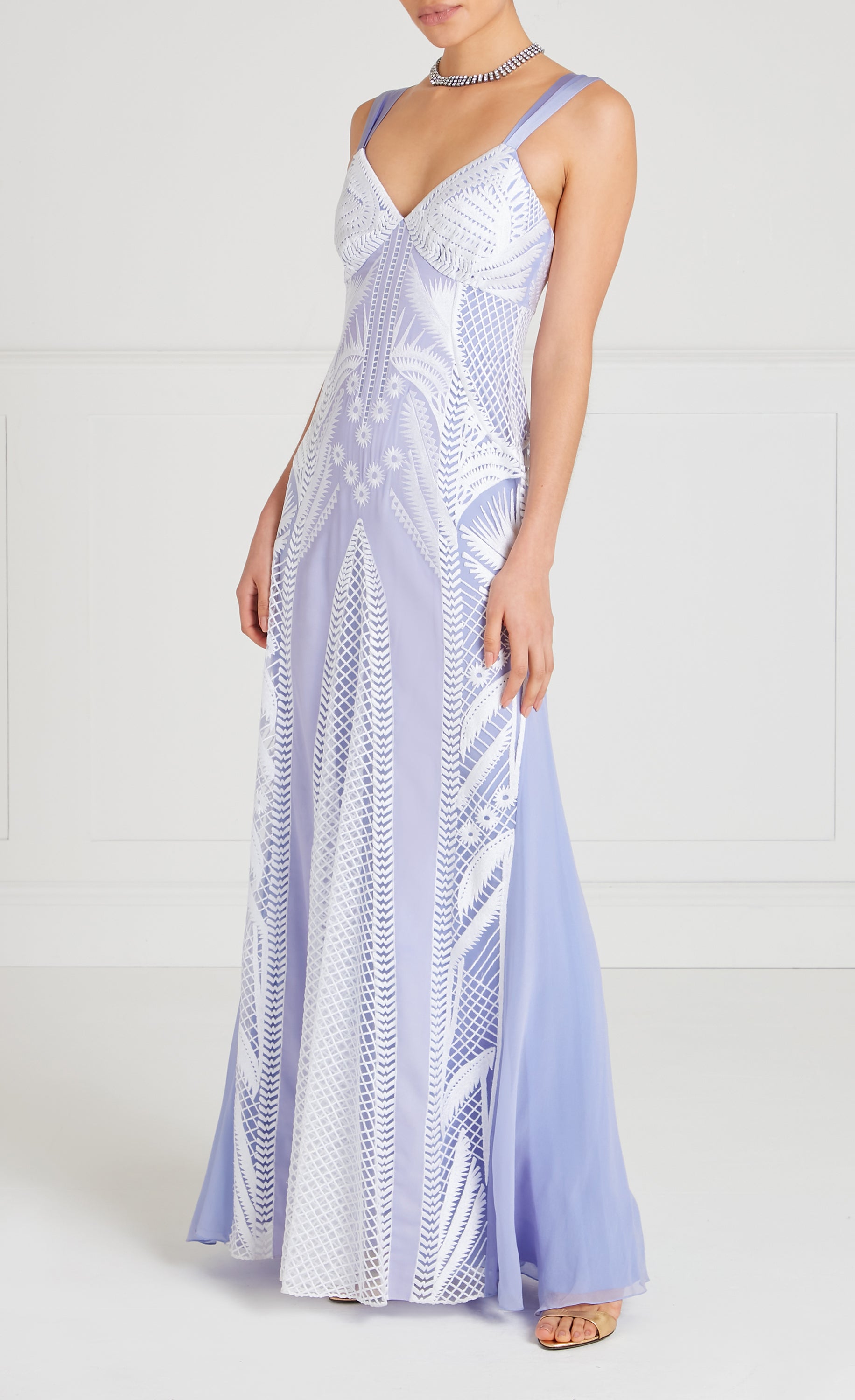 Temperley London Giselle Strappy Gown suknia lawendowa długa