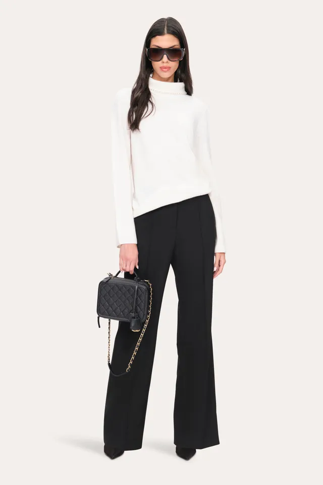 Elie Tahari Pearl sweter kaszmirowy Snow golf perłowy
