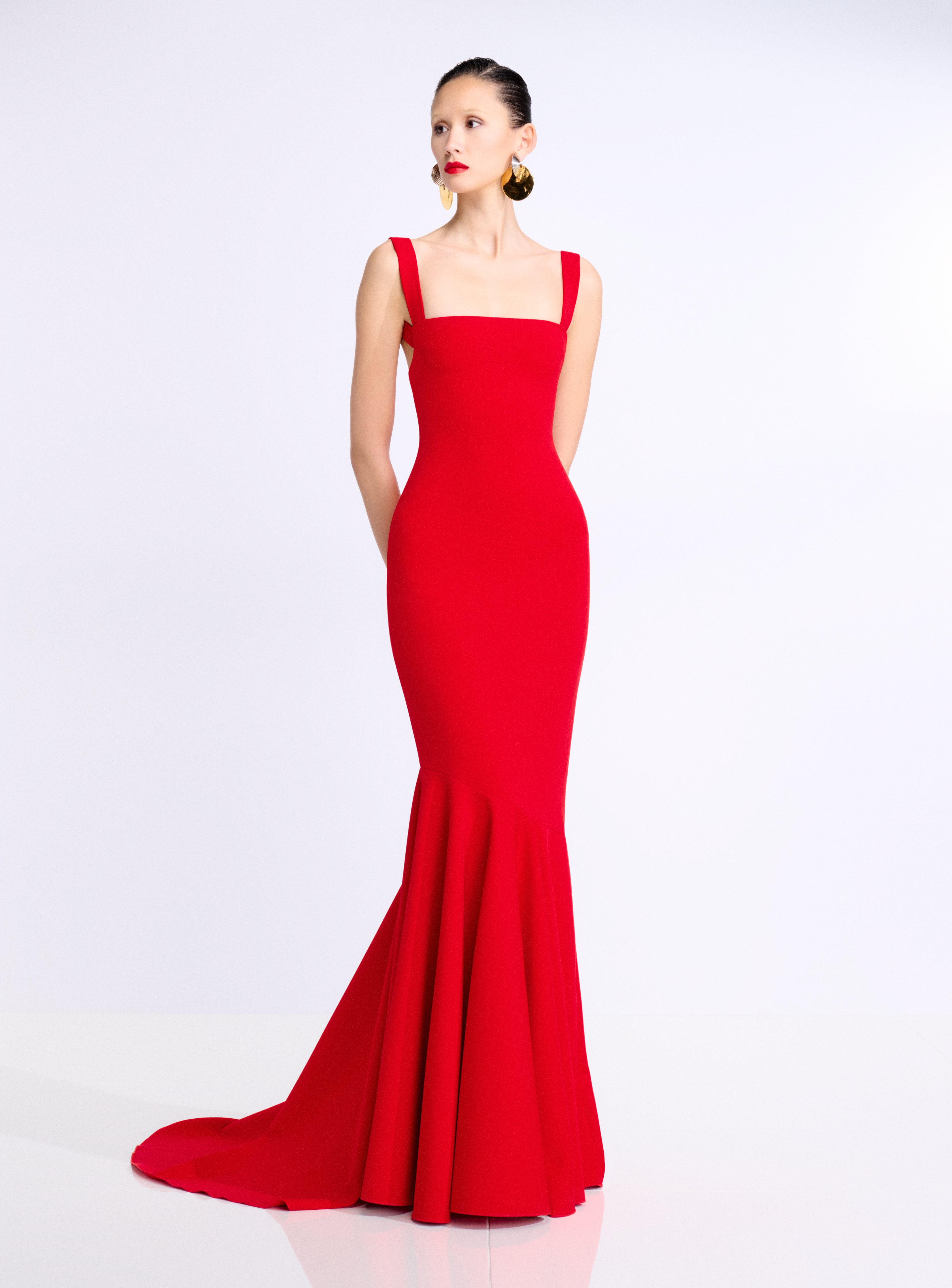 Solace London Lottie sukienka maxi czerwona długa
