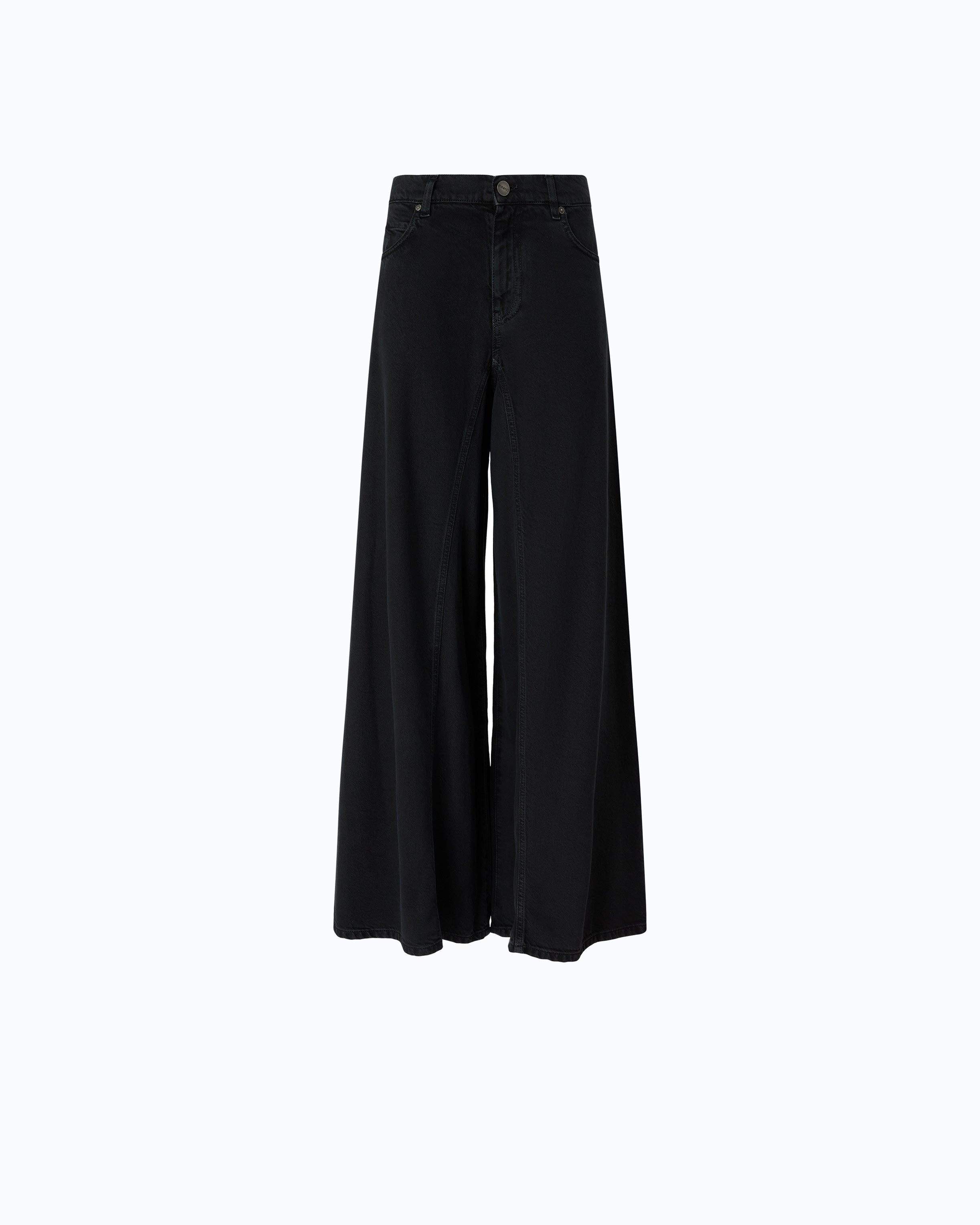 Pinko Winona Wide Leg dżinsy czarne rozszerzane