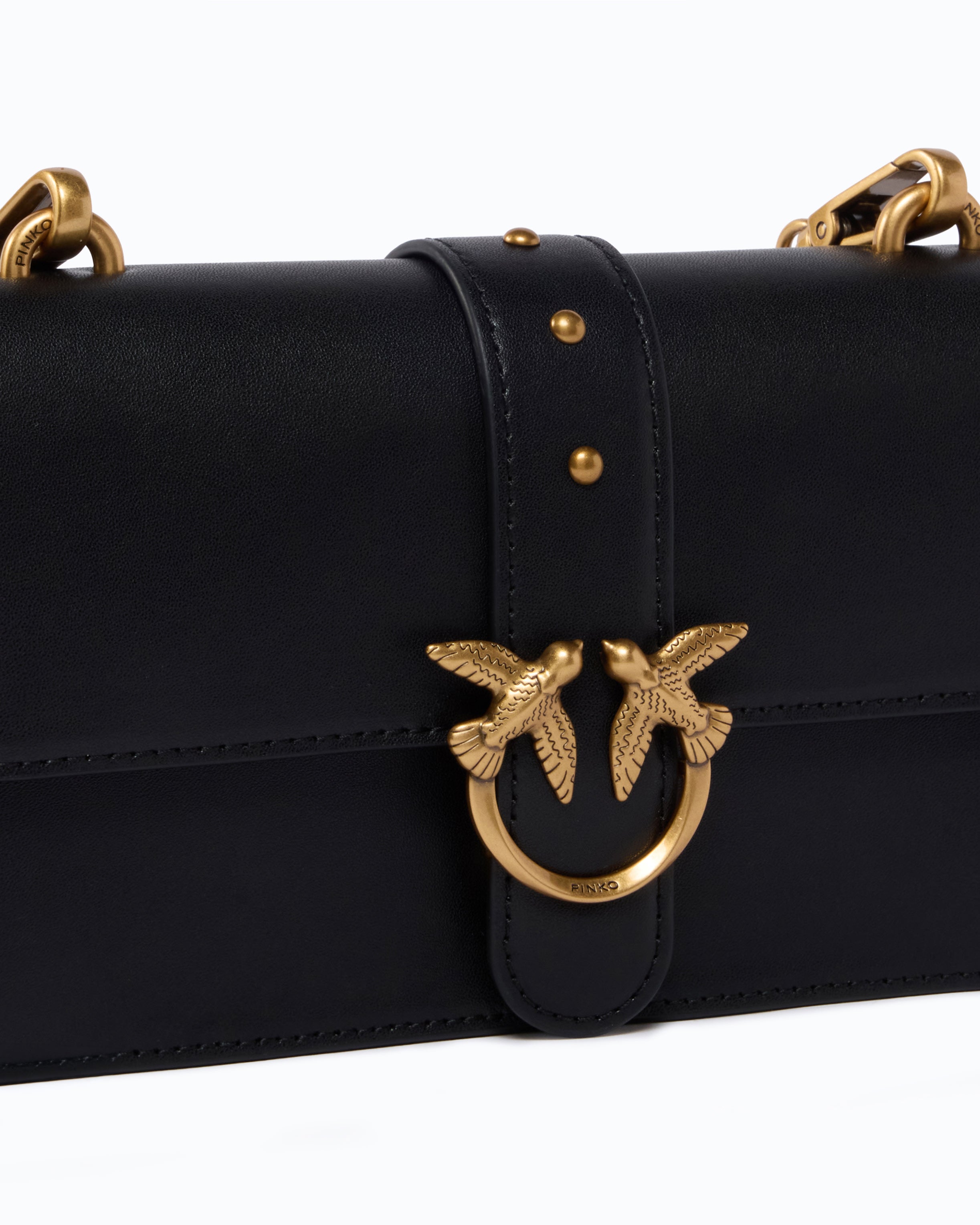 Pinko Love Bag One torebka skórzana czarna mała