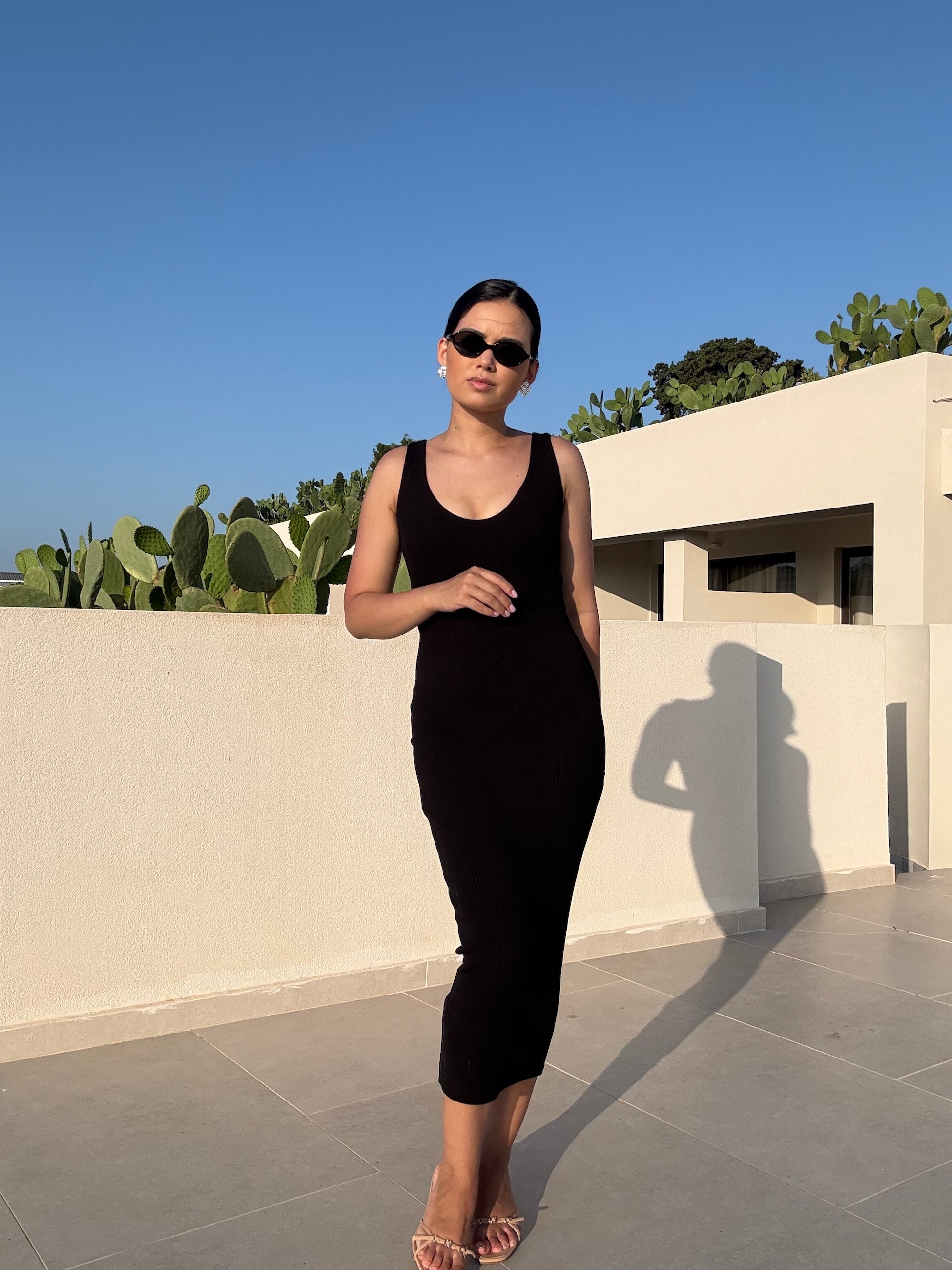 Nudyess Melanie sukienka midi Black na ramiączkach