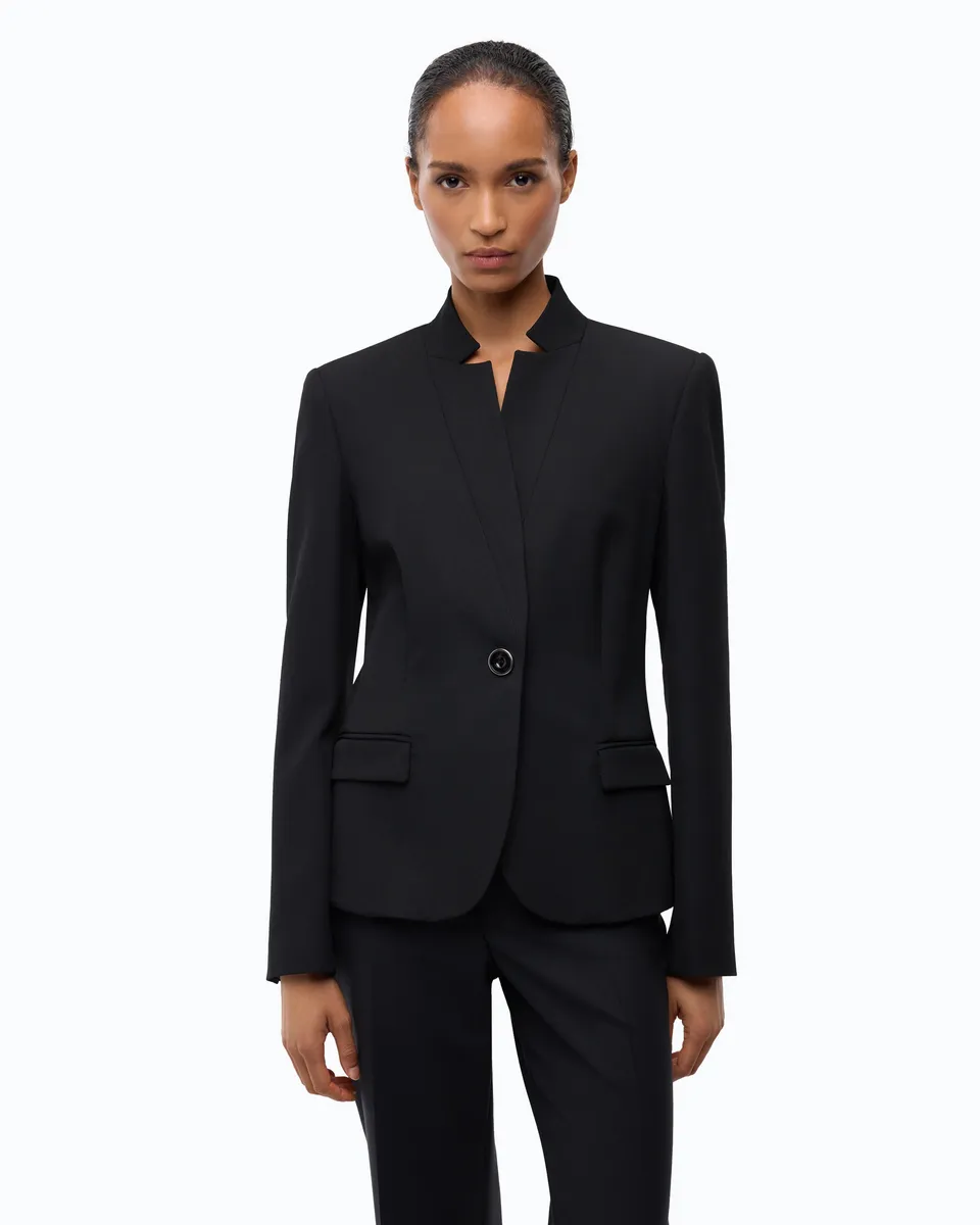 Pinko żakiet slim fit czarny jednorzędowy blazer