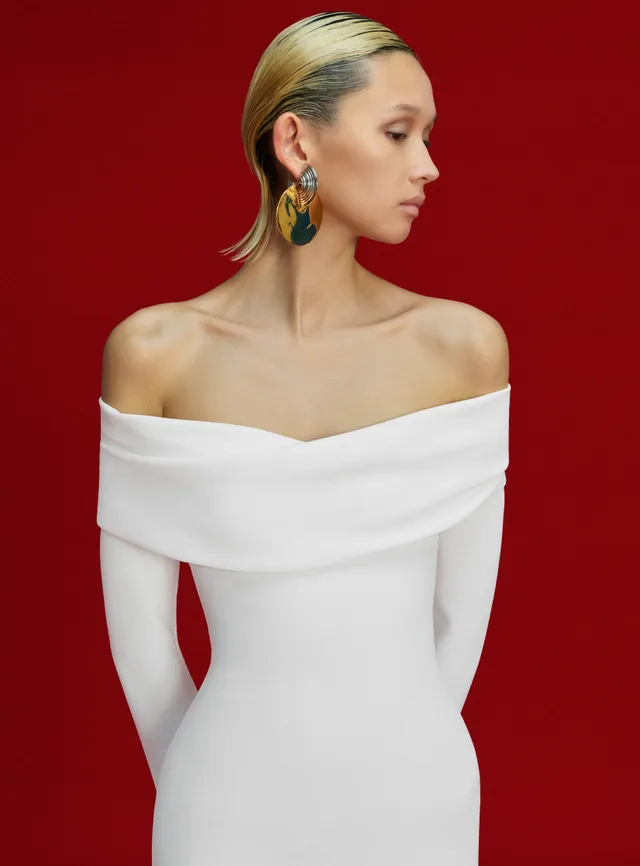 Solace London Lyla sukienka maxi kremowa