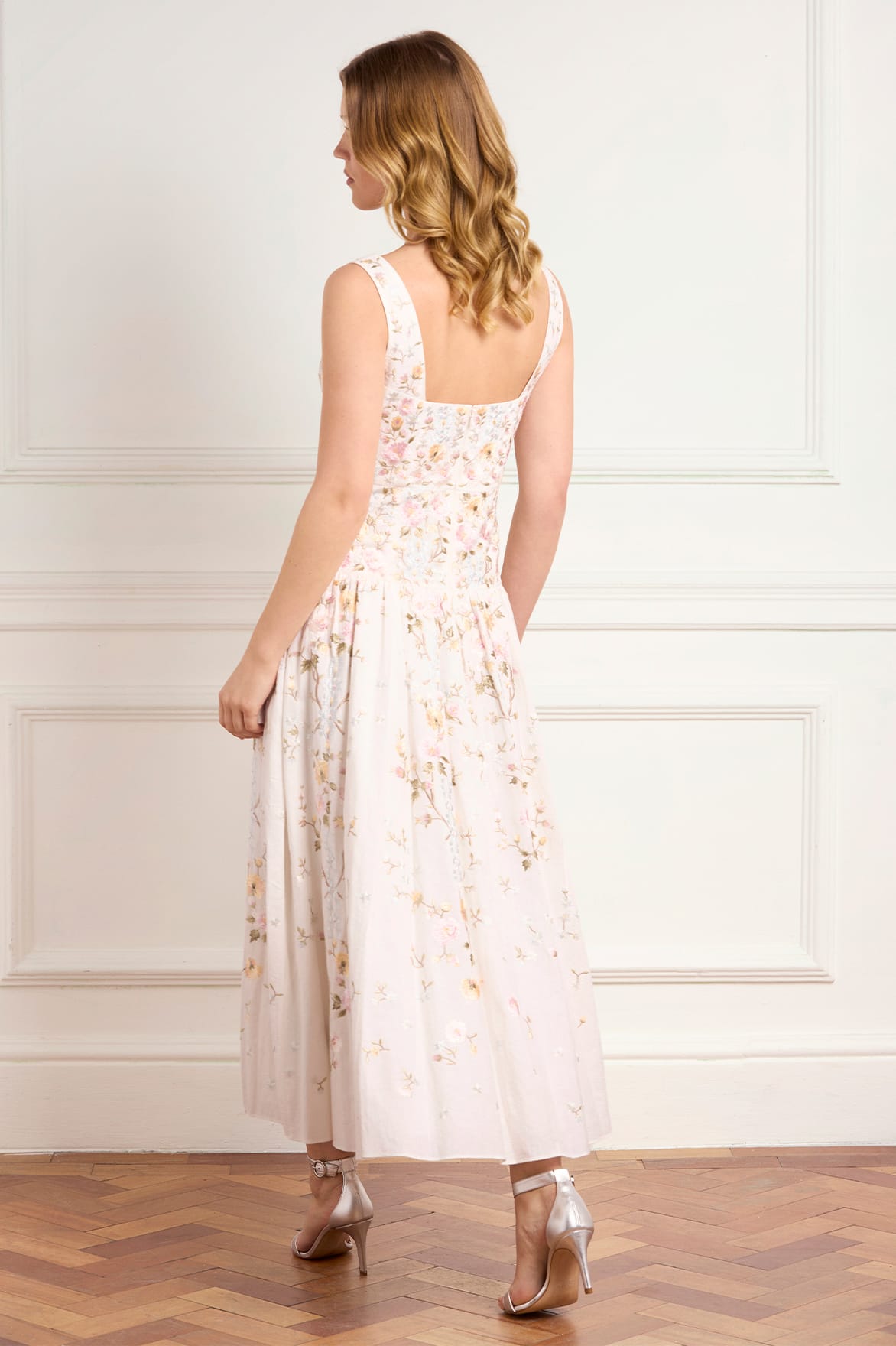 Needle & Thread Garden Rose Ankle Gown sukienka lniana bez rękawów